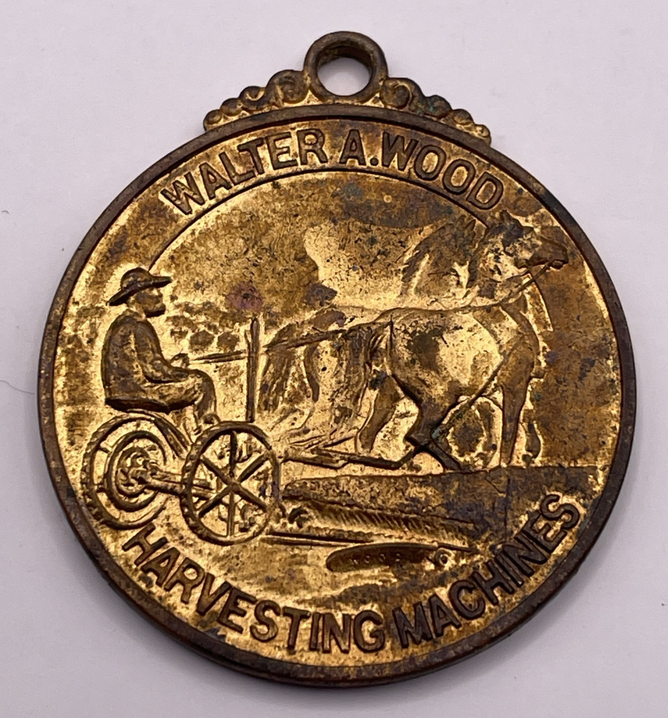 Walter A. Wood Harvesting Machine Company 1909 Medal Coin Keychain