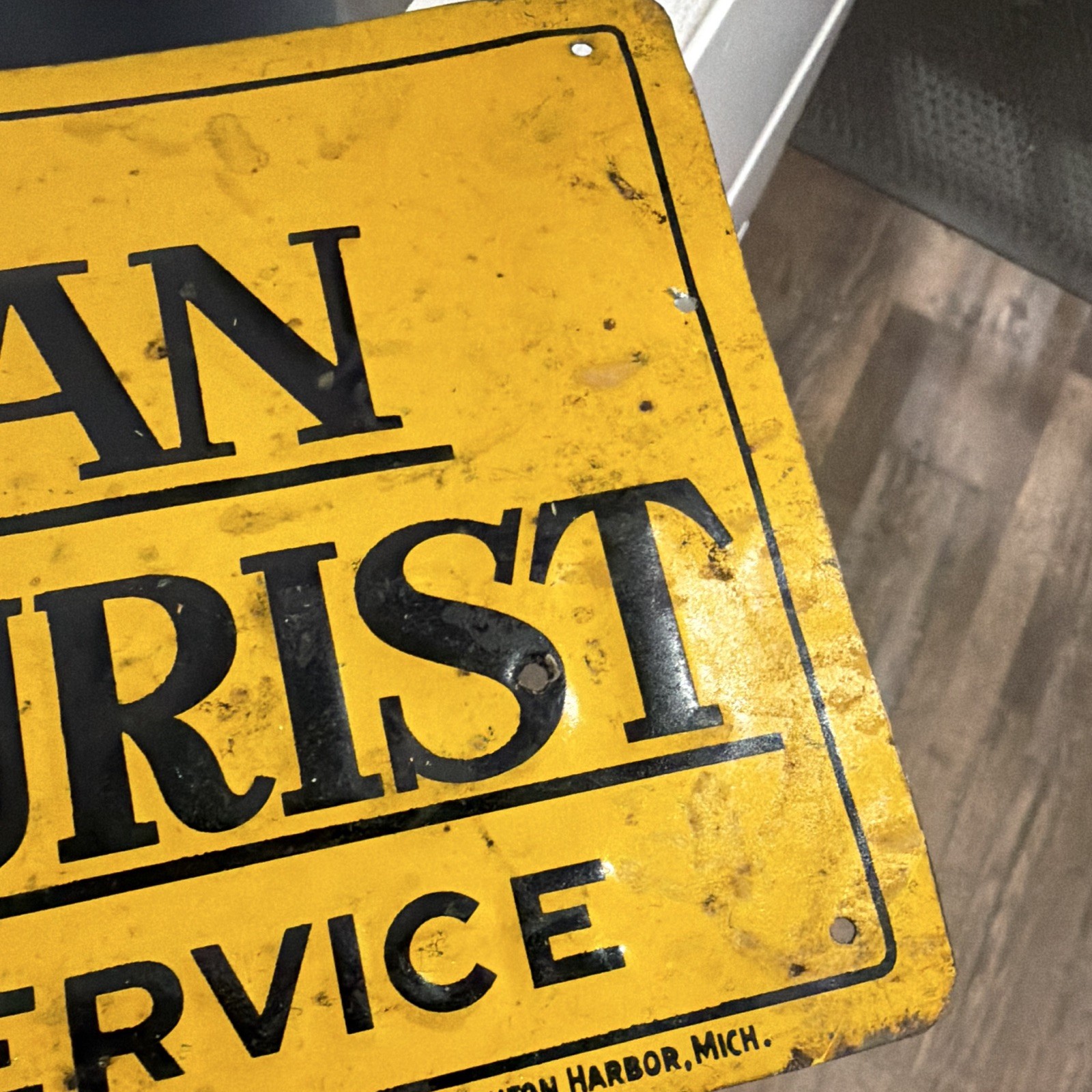 American Agriculturist Protective Service Member Original Metal Advertising Sign