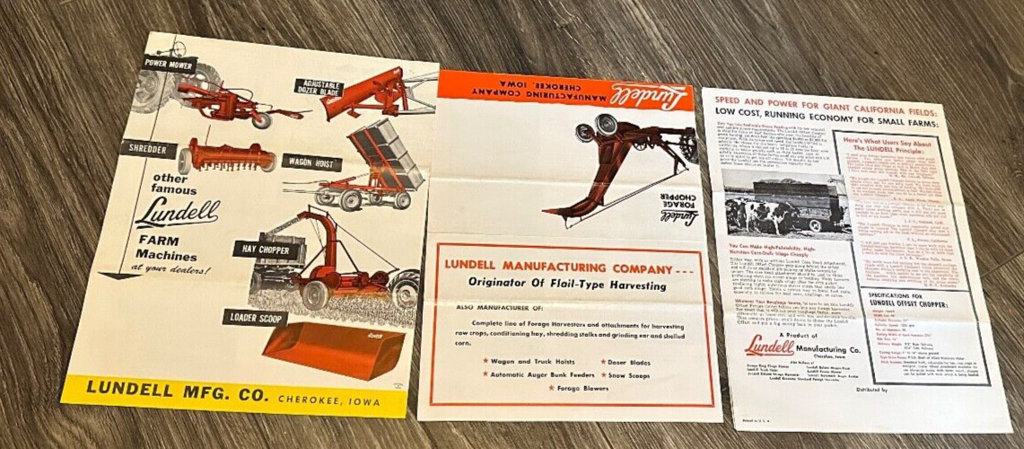 Vintage Lundell Farm Equipment Brochures