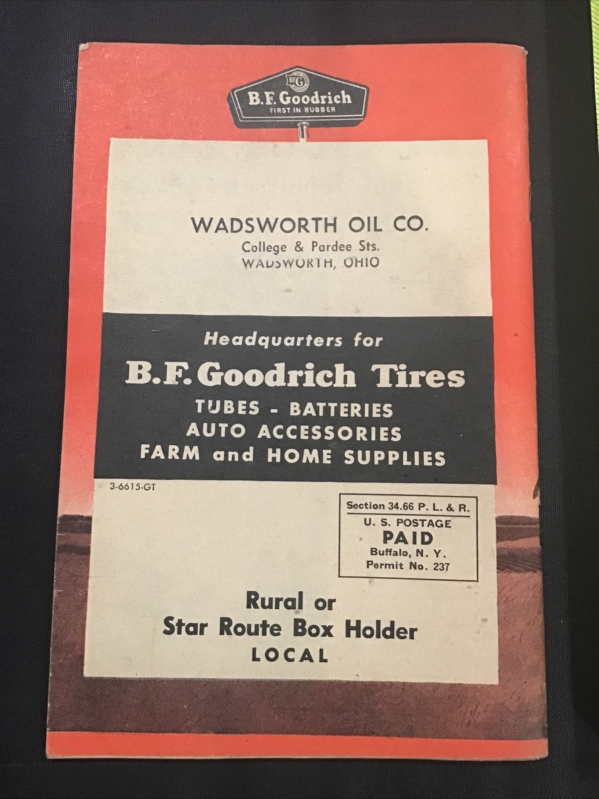 1954 BF Goodrich Farmer’s Handbook and Almanac Wadsworth Oil Co Ohio Booklet