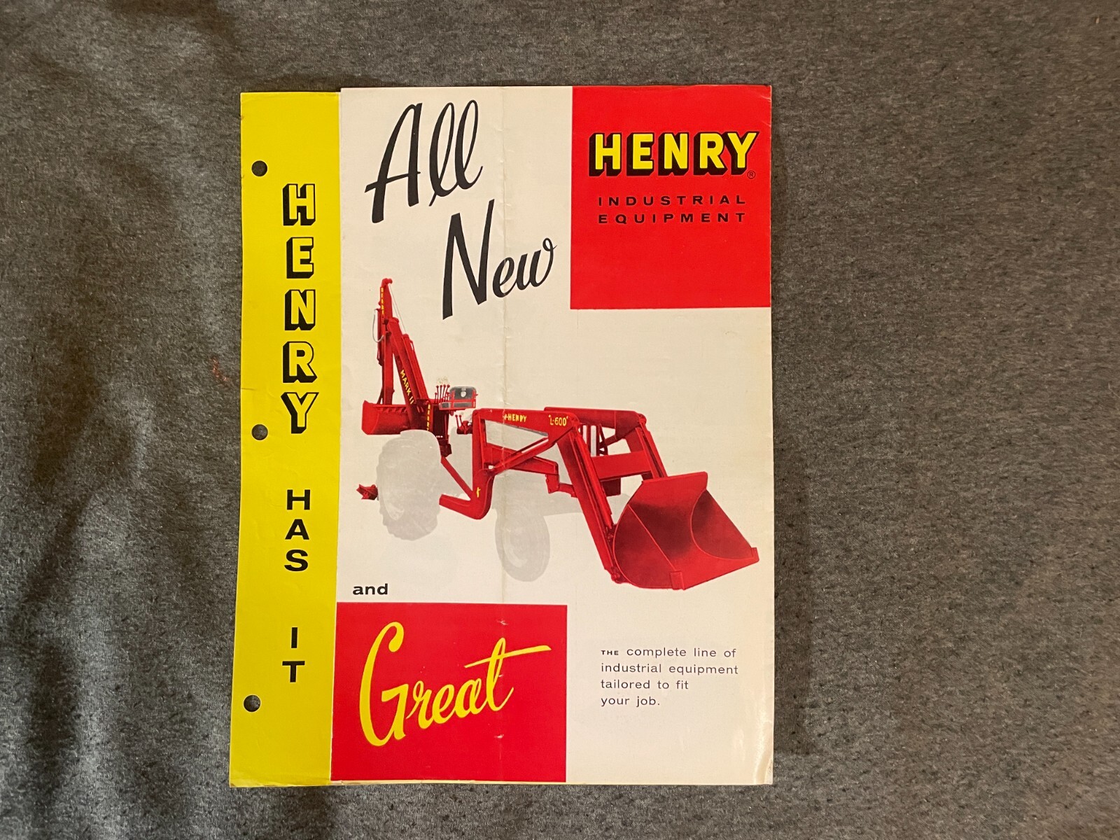 1950&rsquo;s Henry Industrial Tractor Brochure 6 Pages Spec Sheet L 600 Mark II 700