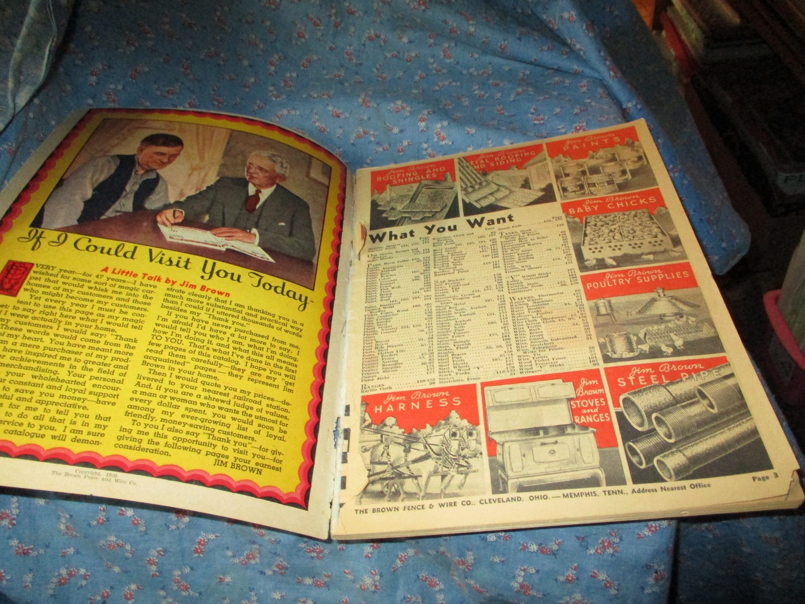 Catalog Jim Browns 1936 Bargain Book The Brown Fence & Wire Co Cleveland Memphis