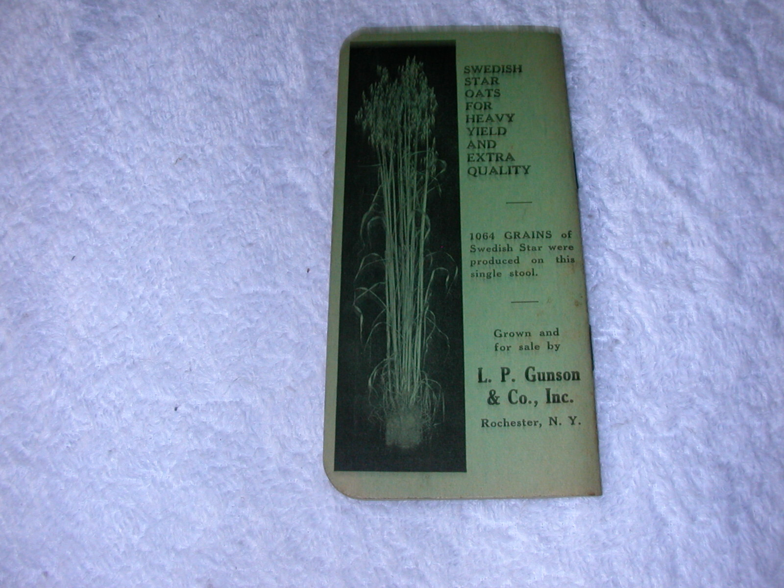 1941 Pocket Note Book Nantes Carrot L. P. Gunson & Co., Inc. Rochester, New York