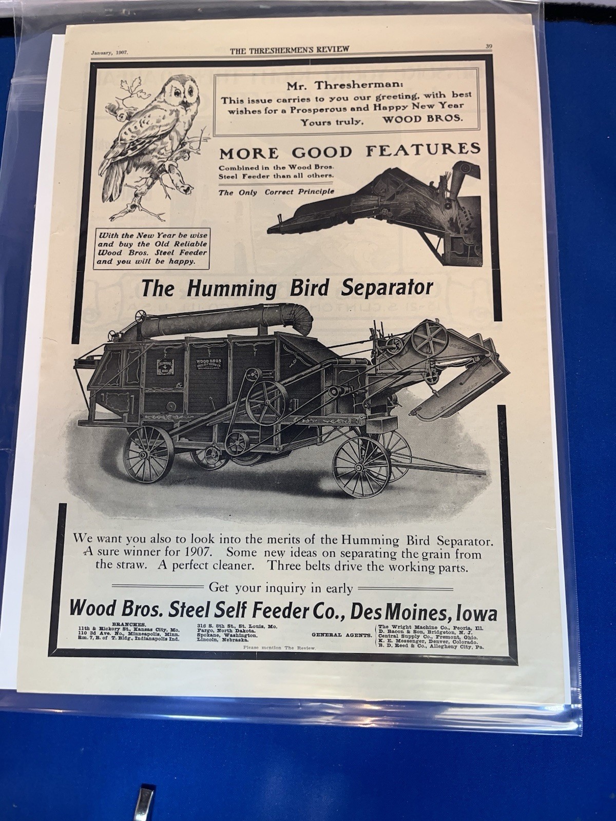 ANOTHER LOT OF 15 VINTAGE ORIGINAL FARM MACHINERY ADS-1901 TO 1930