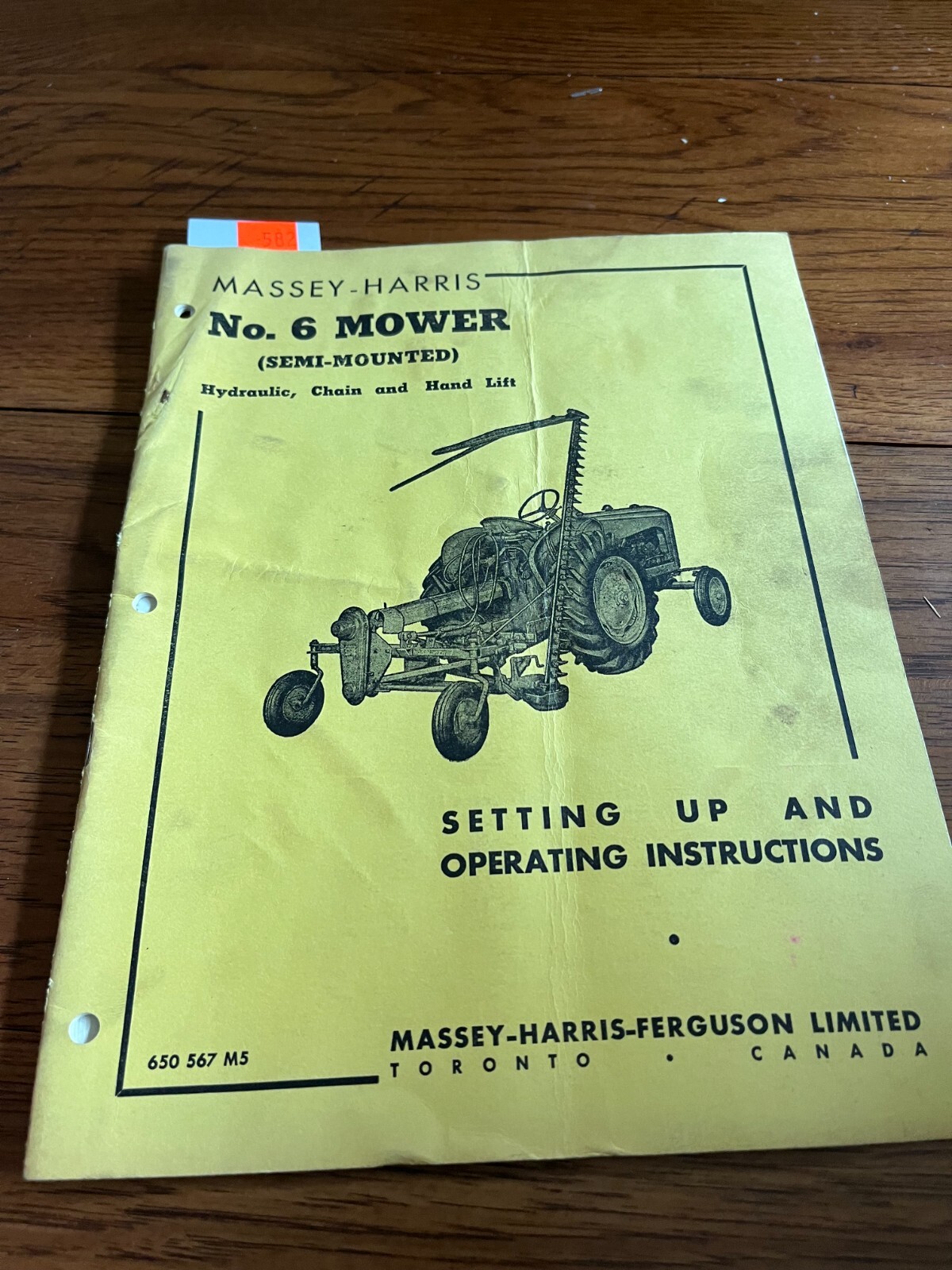 Massey Harris 6 Mower Operation Manual FCCA