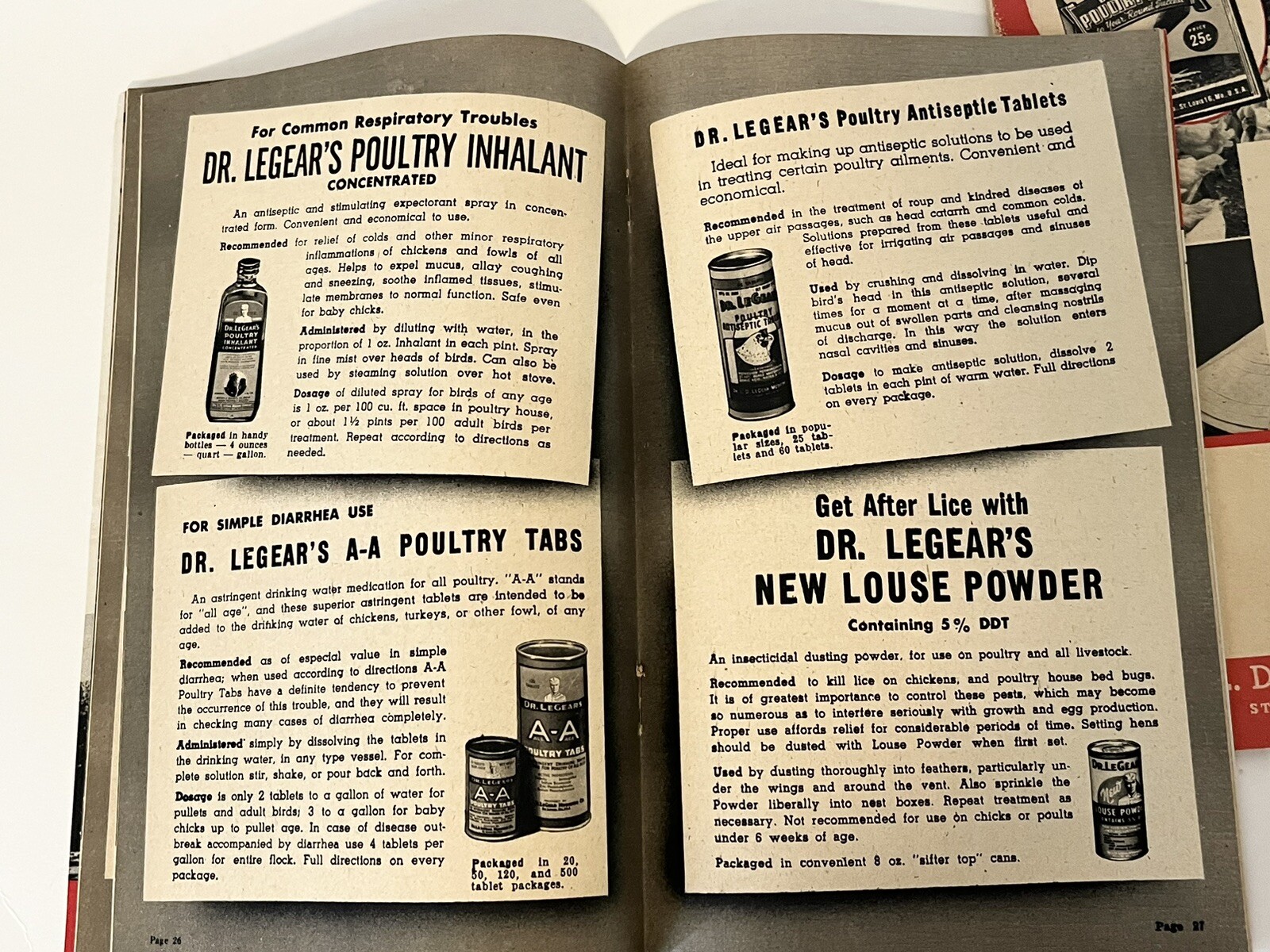 Dr. LeGear&rsquo;s Booklet Poultry Guide Live Stock Manual Horses Sheep 1940&rsquo;s LOT 2