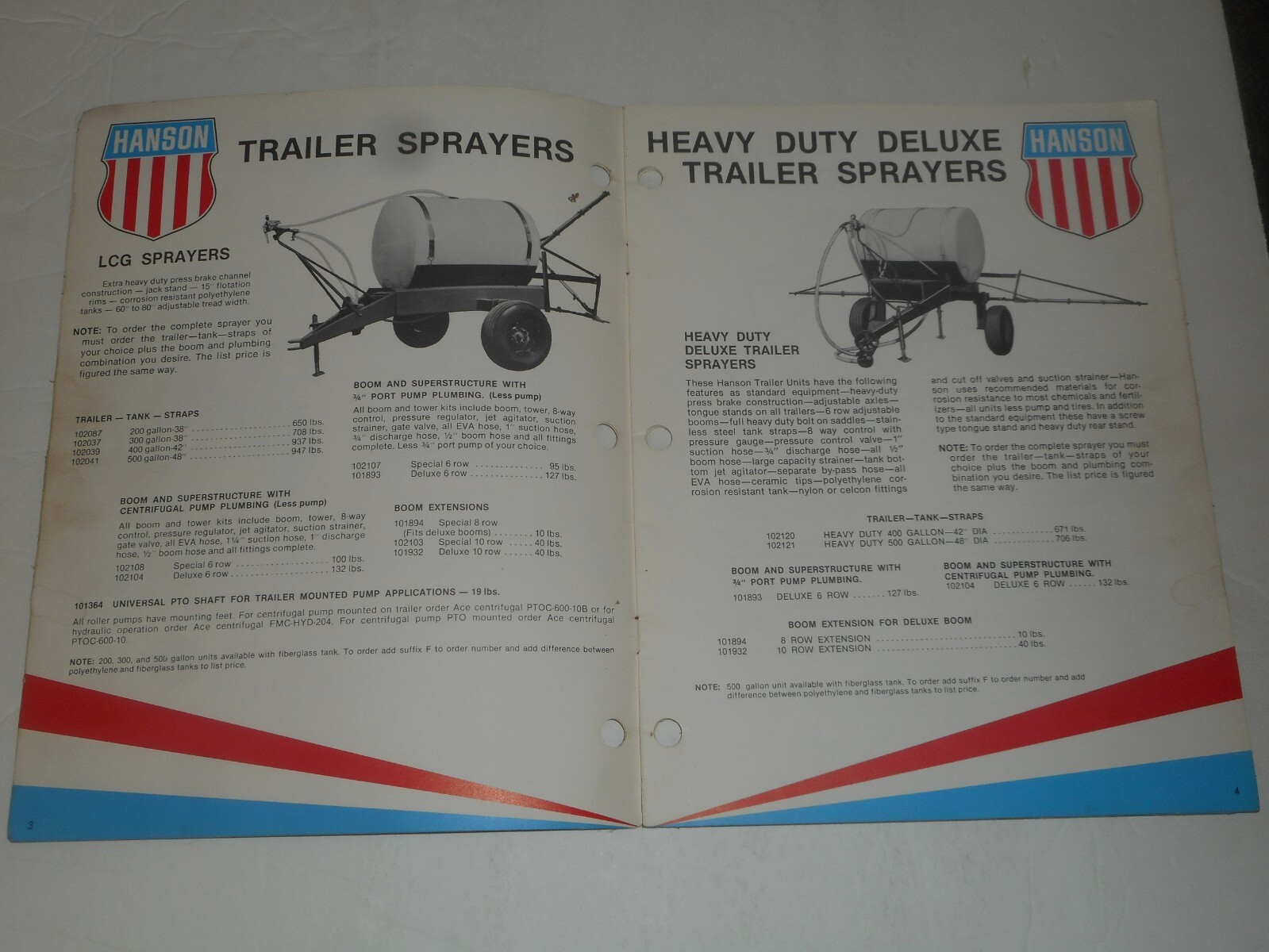 HANSON SPRAYERS 1977 Catalog Farm Equipment Salesman Brochure South Beloit IL
