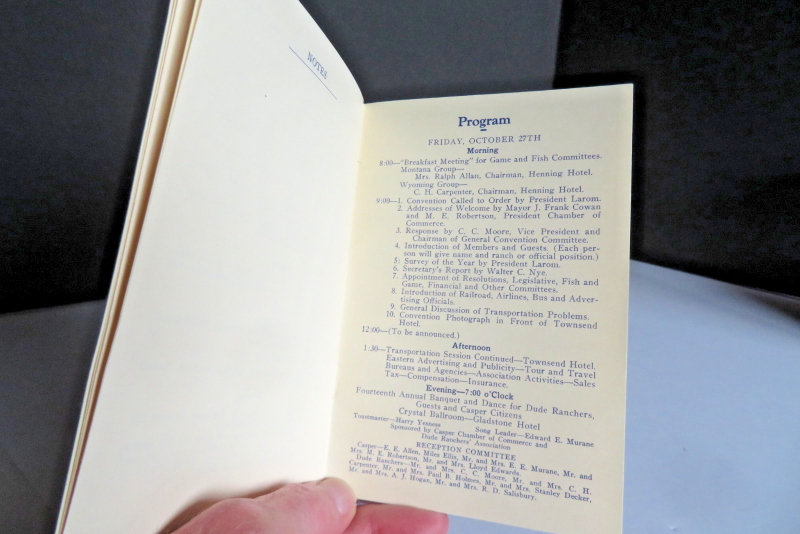 1939 VINTAGE The Dude Rancher® October Annual Convention Program Casper, Wyoming