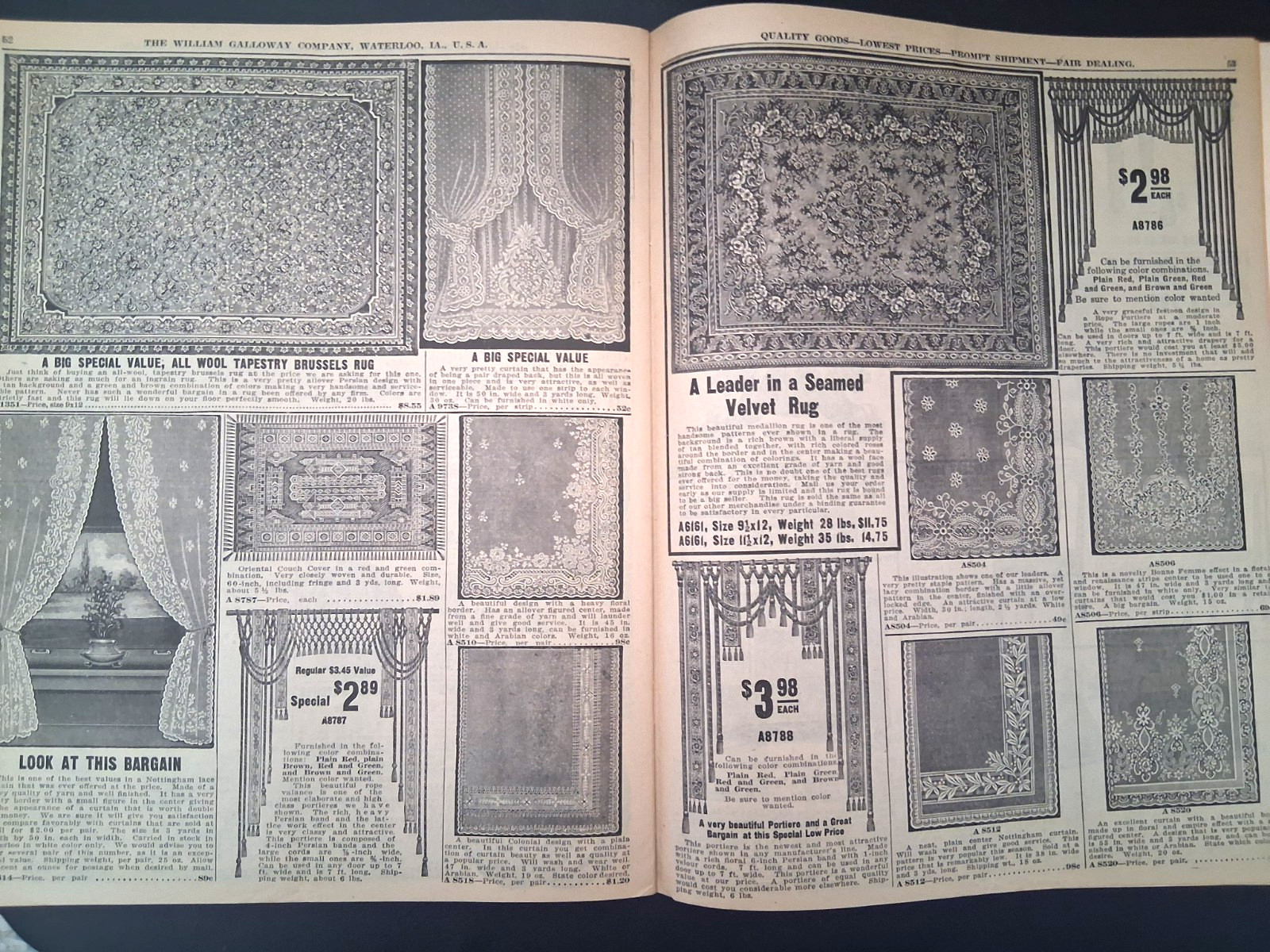 1915 Galloway Bros Iowa Catalog Farm Engines Cast Iron Stoves Clothes Color