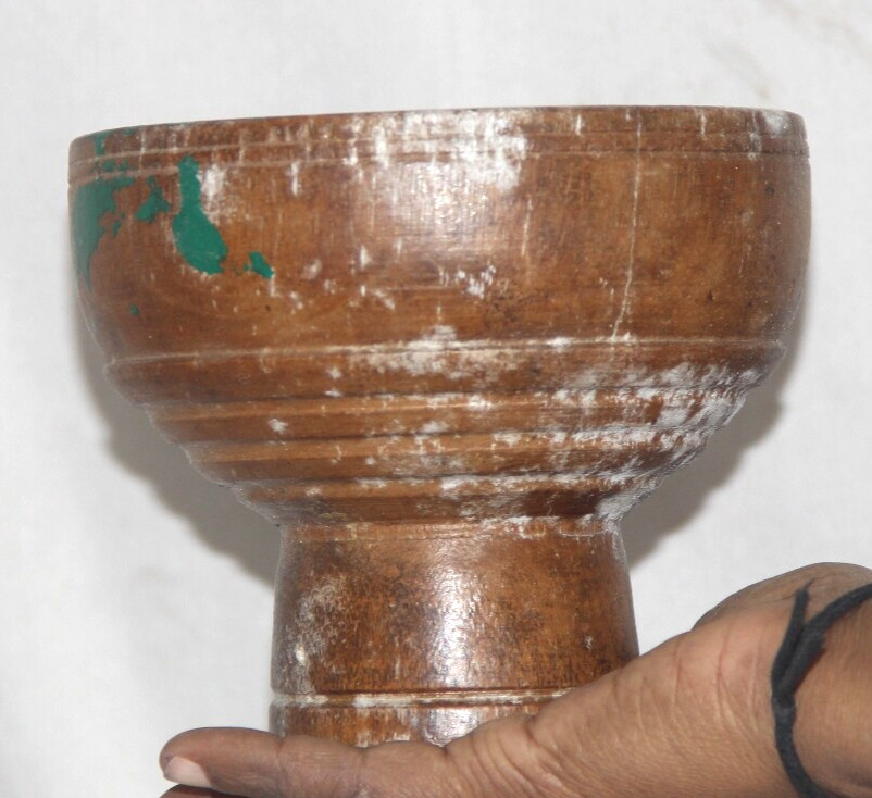 Antique Wooden Agricultulal Seed Spreader Bijni Original Old Hand Carved