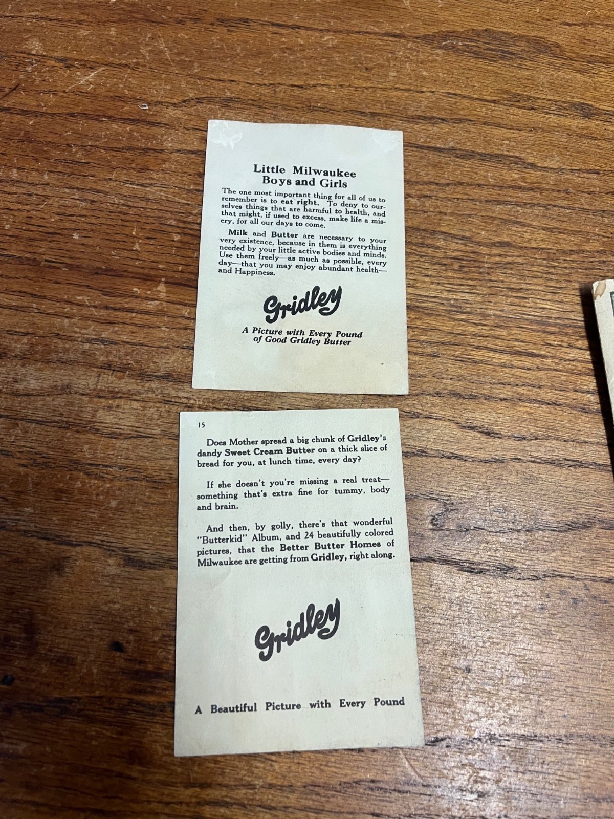 RARE Vintage 1920s Gridley Butter Butterkid Album Advertising Card Milwaukee WI