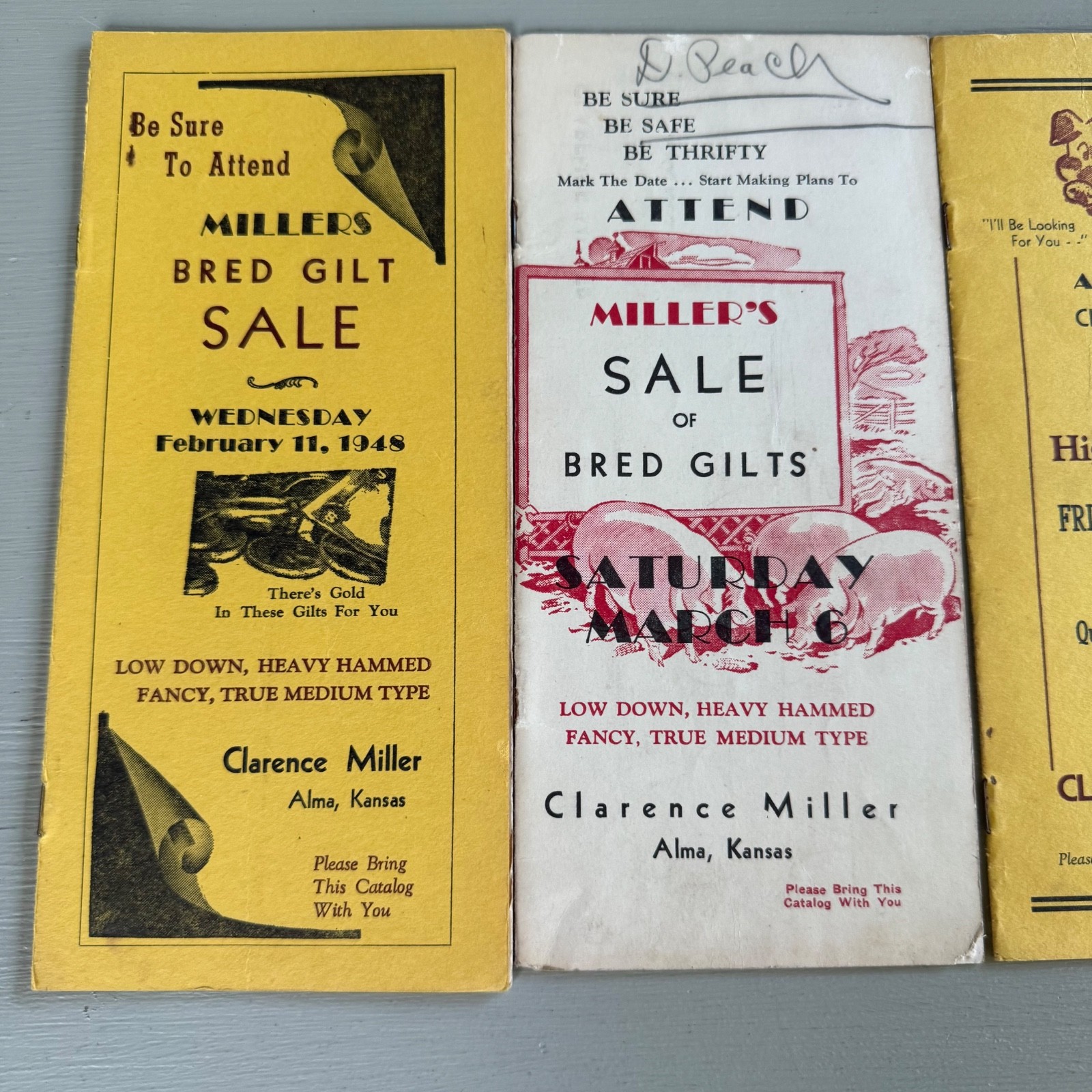 Mixed Lot of 15 Vintage Duroc Pig Hog Auction Sale Brochure Advertising Kansas
