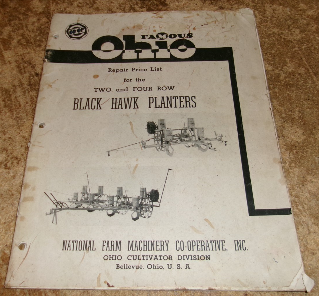 1945 ohio black hawk planters repair /parts list see description good used