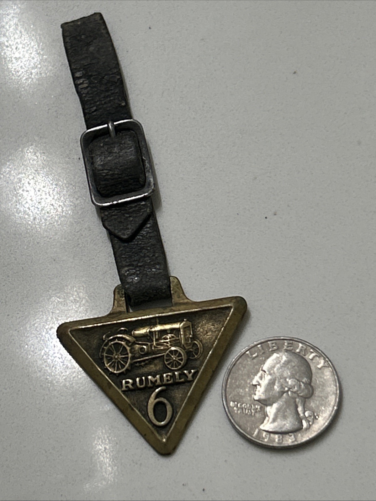 1920s Advance-Rumely 6 Tractor Advertising Antique Pocket Watch Fob LaPorte IN
