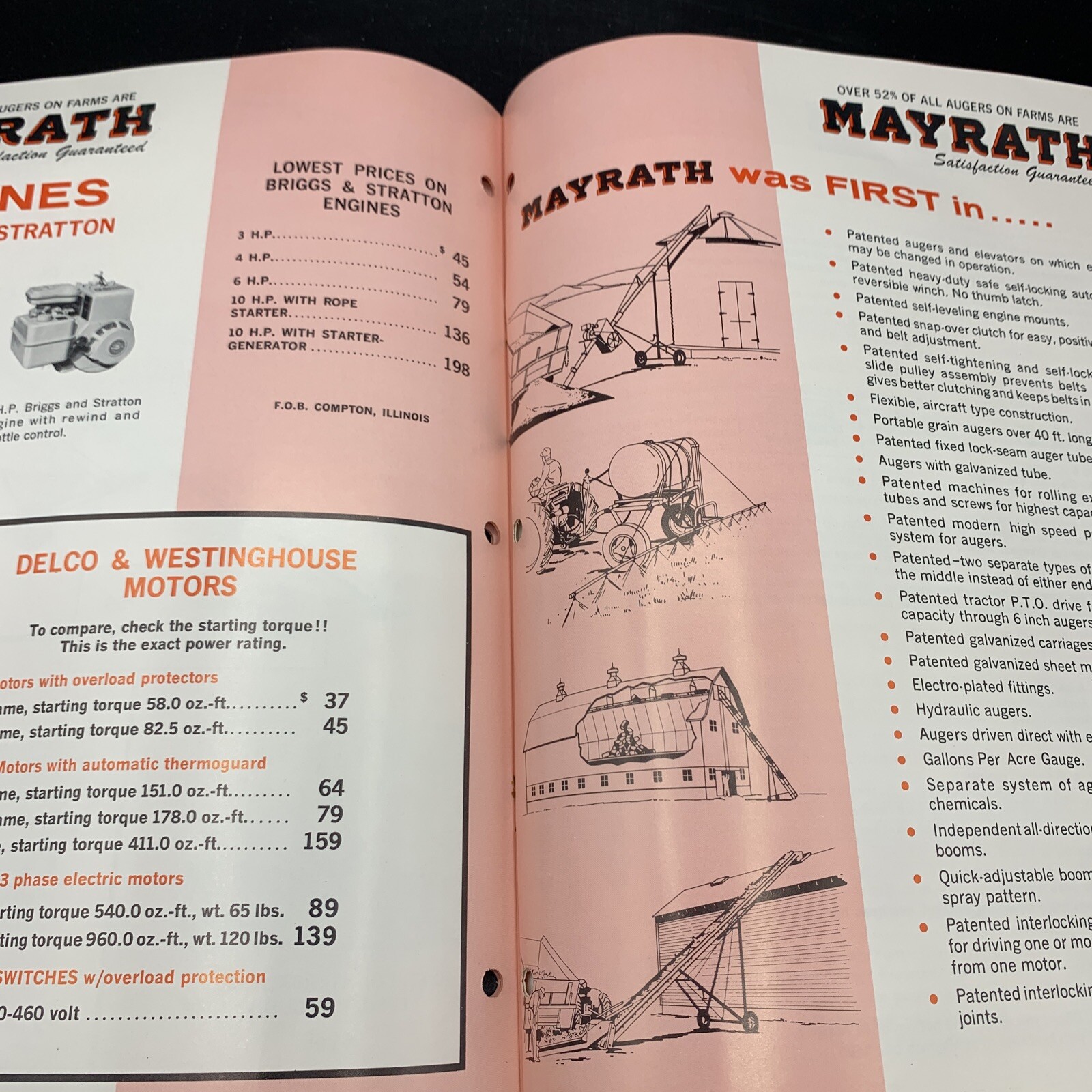 Original 1966 Mayrath Company Farm Equipment Brochure-16 Pages-Compton IL