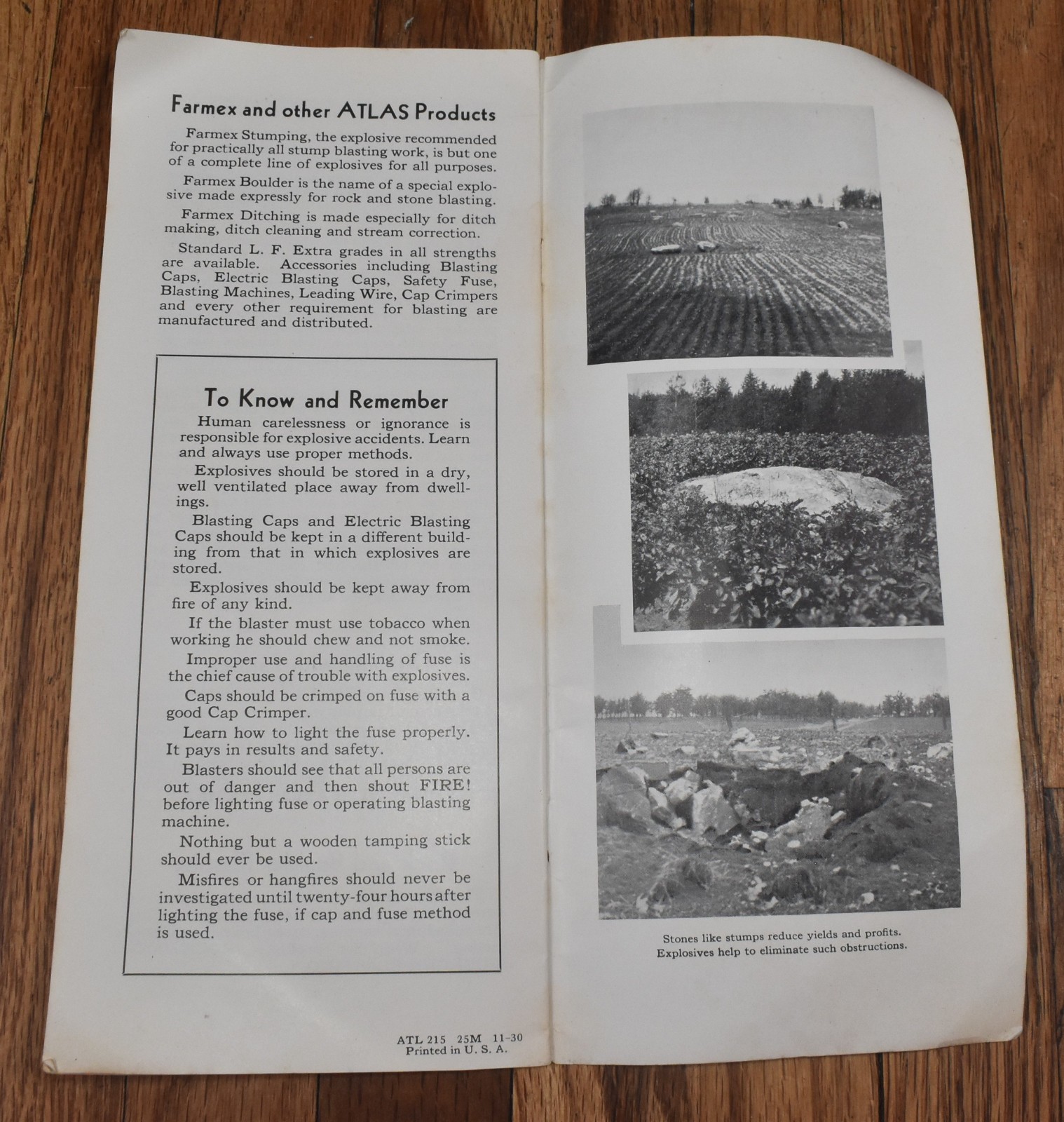 Vintage Atlas Powder Company Stumping with Farmex Farming Sales Brochure