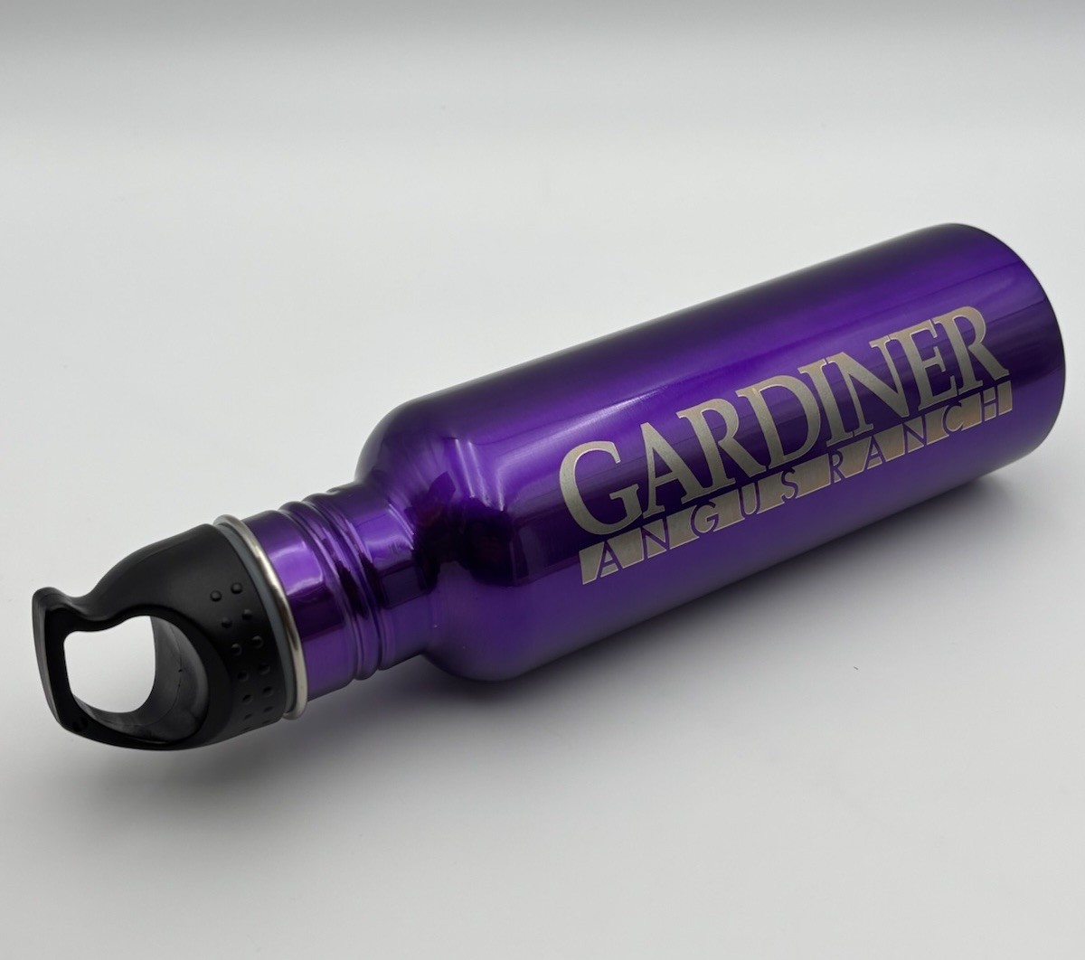 Gardiner Angus Ranch Purple Aluminum Water Bottle Cattle Ranch Promo 20-24oz NEW