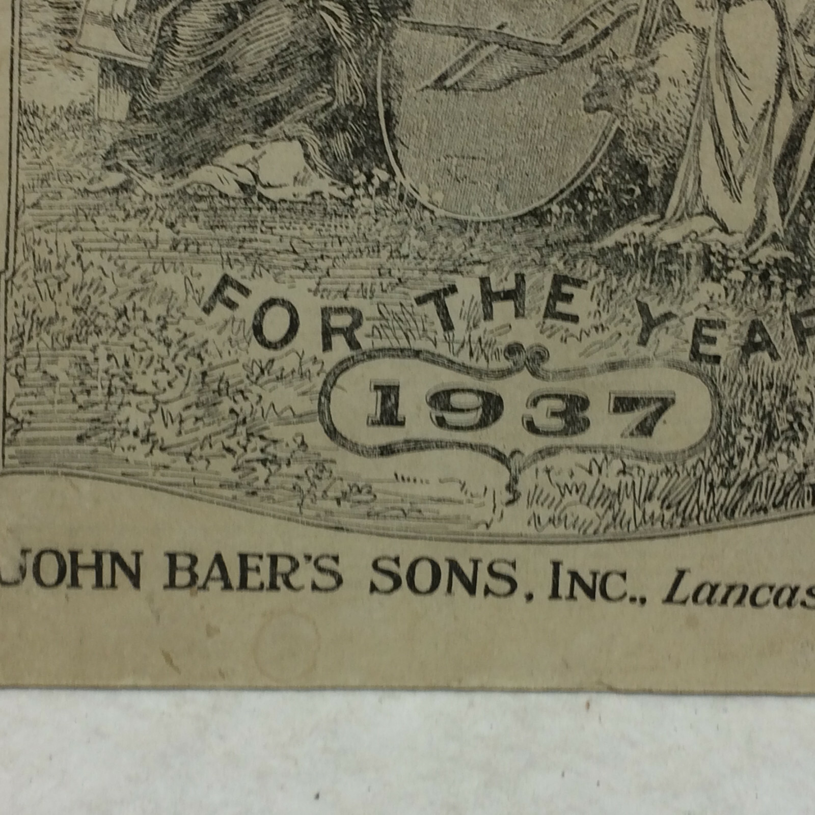 Vintage 1937 John Baer&rsquo;s Sons Lancaster PA Agricultural Almanac