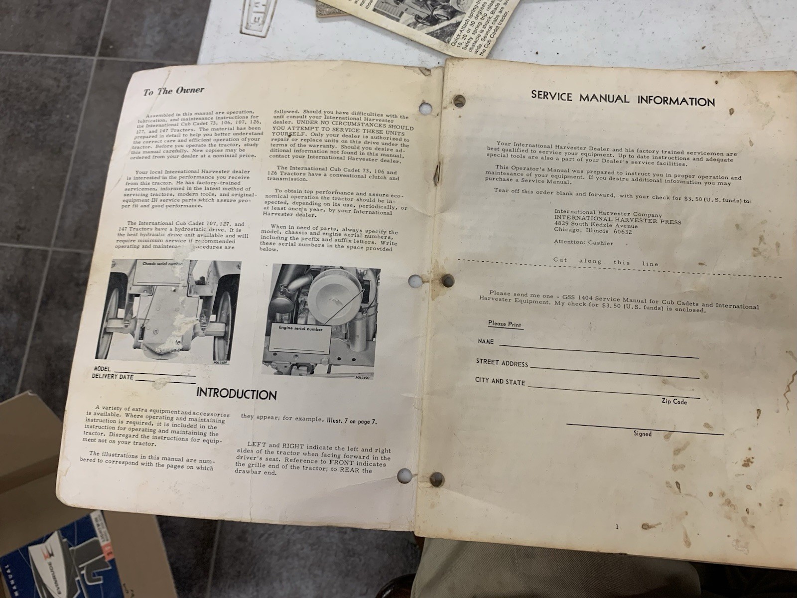 2 Cub Cadet Manuals IH Tractor And Mowing Attachment Used International
