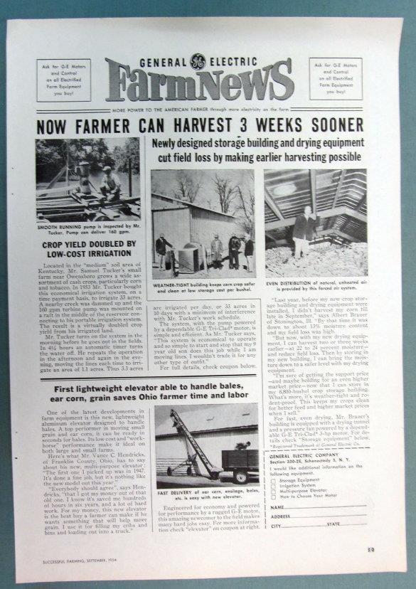 Original 1954 GE News Photo Endorsed Ad Samuel Tucker of Owensboro Kentucky