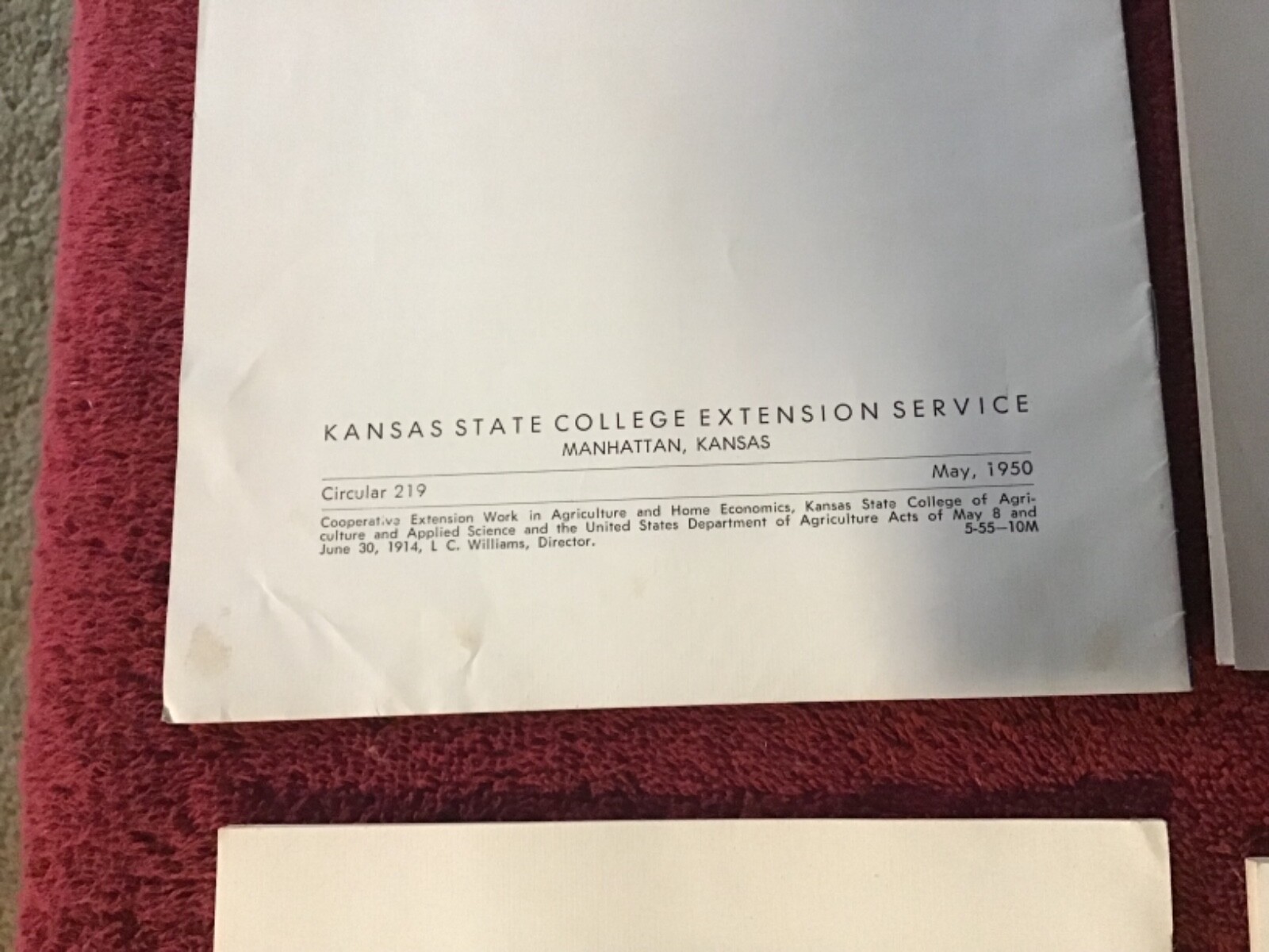 Lot of 6 1950’s Agricultural Experiment Station Bulletins