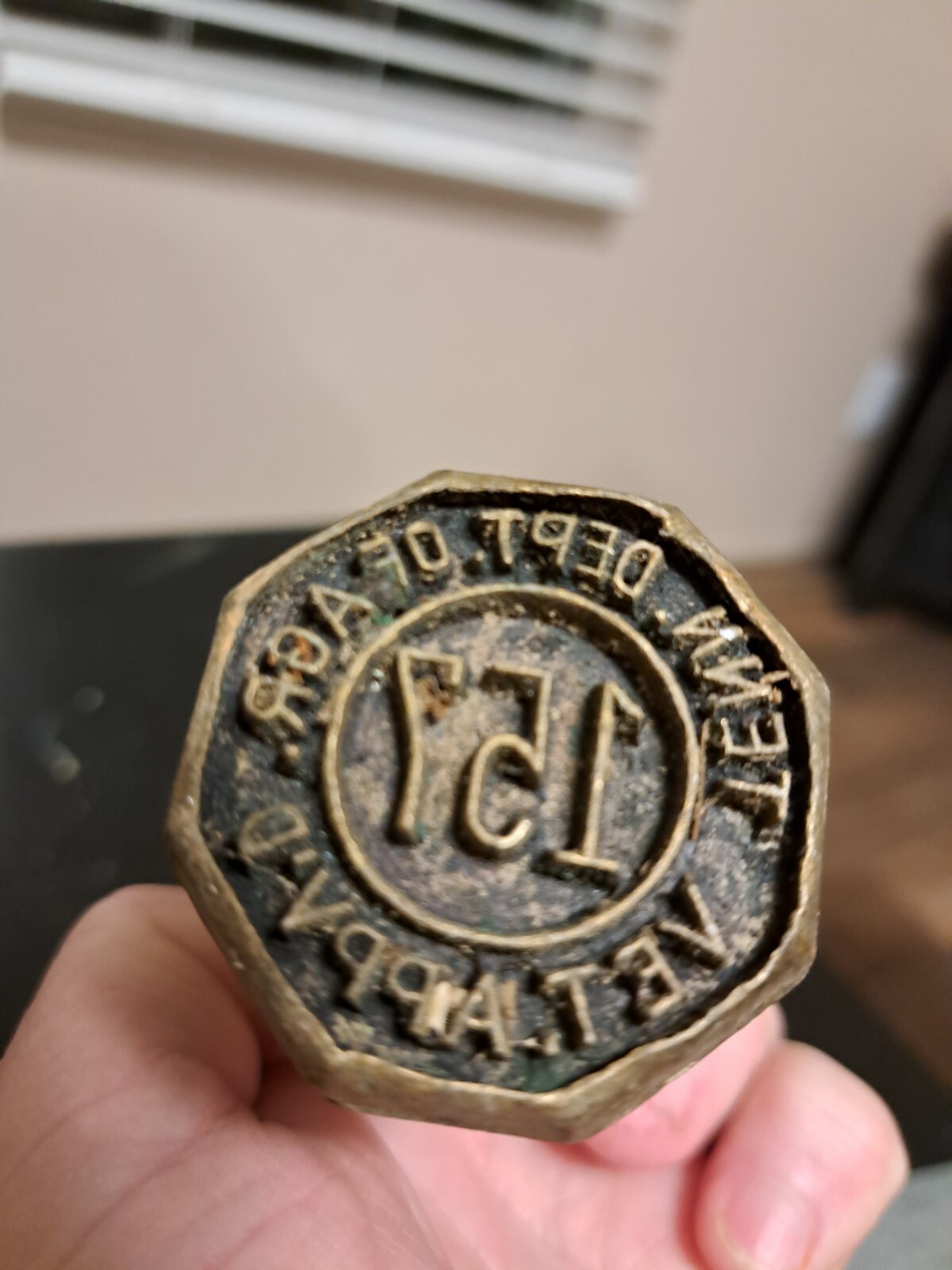 State Of Tennessee Agricultural Stamp Brass Antique