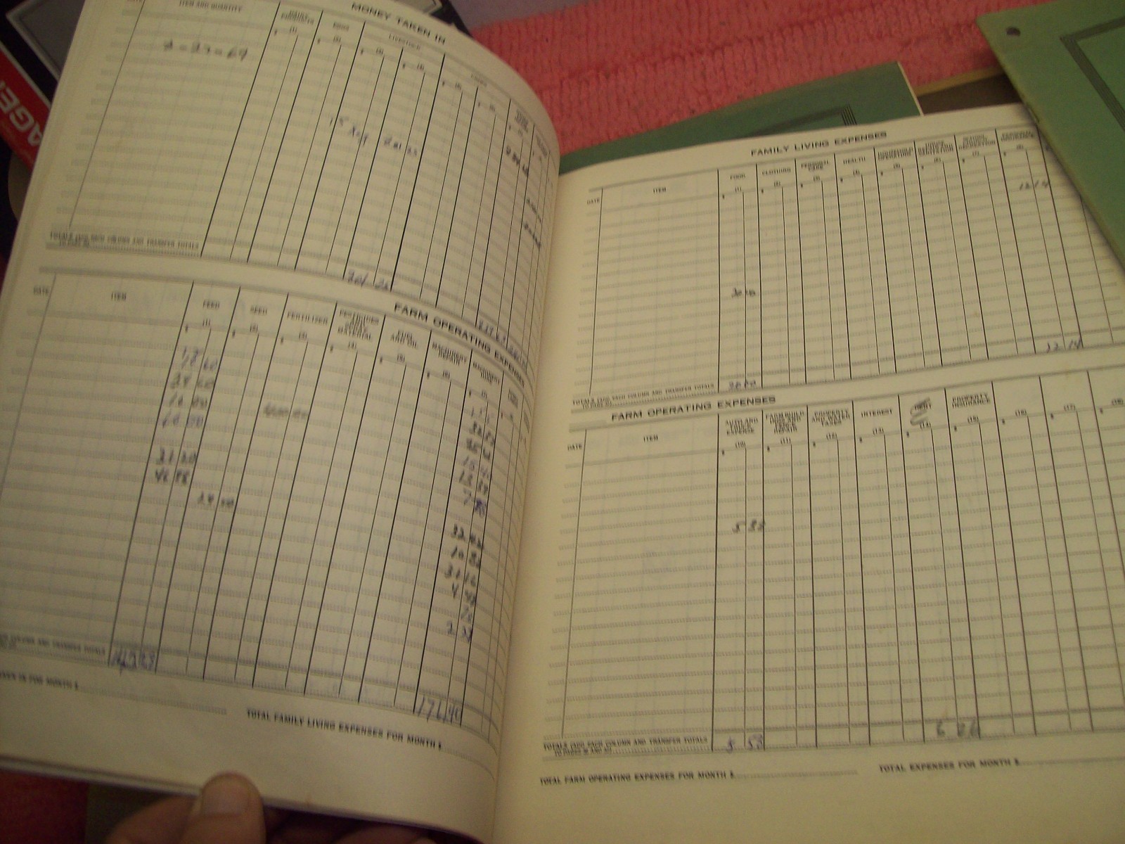 Vintage Lot 1940s 1950s 1960s FHA FSA Farm Record Book, Standard Oil, Waggoners