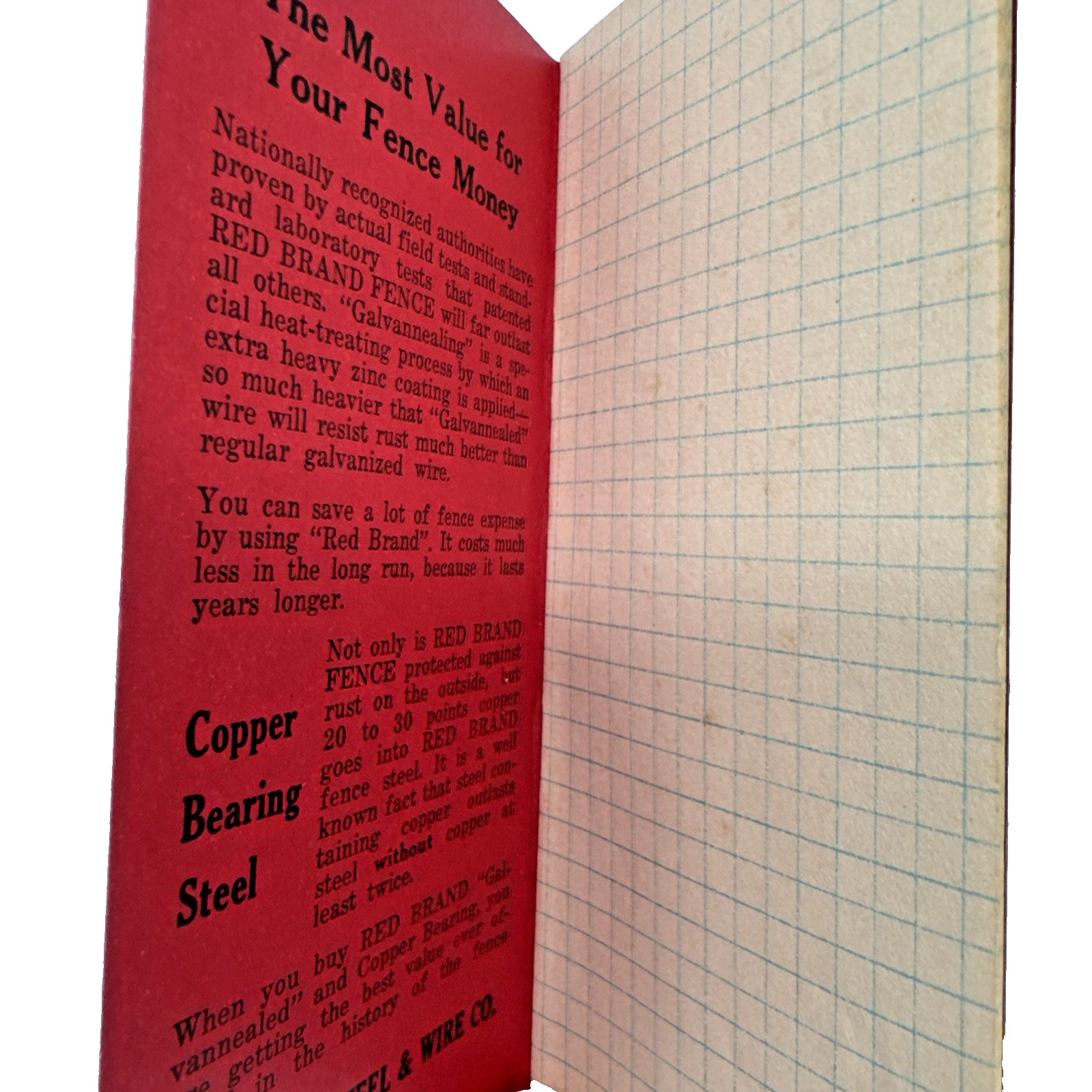 Vintage Red Brand Fence Keystone Steel Wire Notepad Lot 1930s Advertising