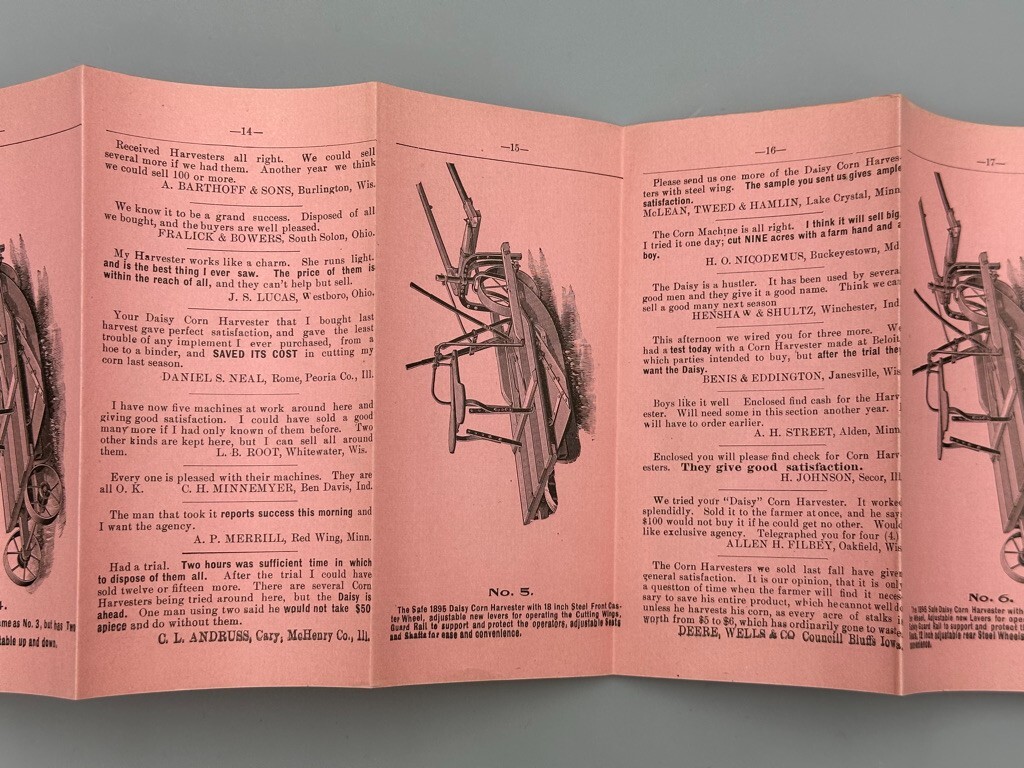 1890s DAISY CORN HARVESTER Farm Machinery Advertising BUTT IMPLEMENT 10-Panel