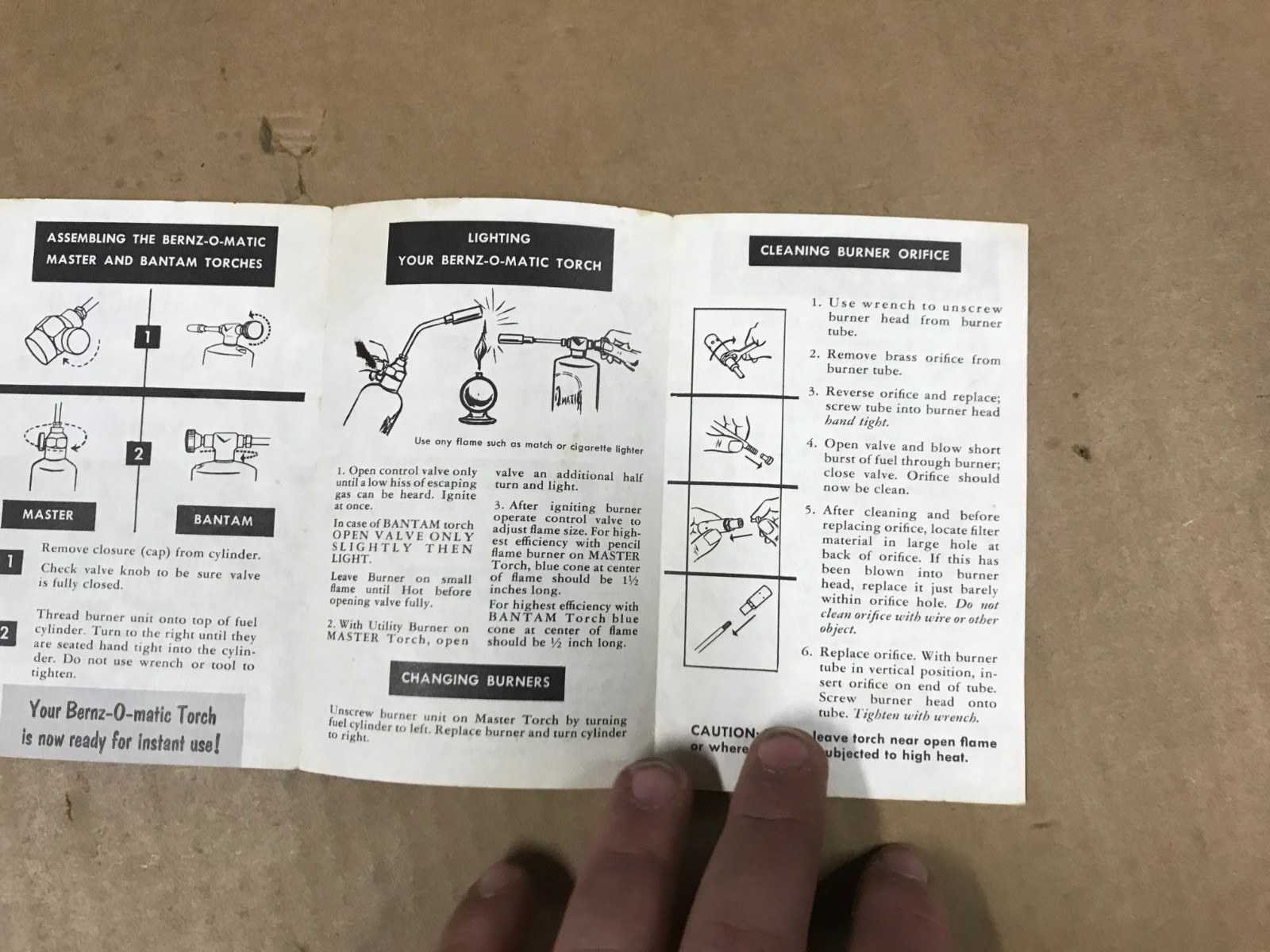 Vintage Master & Bantam Benz-O-Matic Torches Operating Instructions