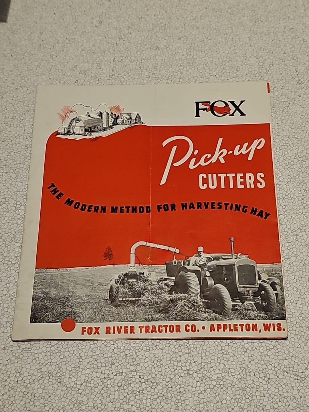 Rare Fox River Tractor Co. Pick-Up Cutters Farming Brochure Foldout Appleton WI