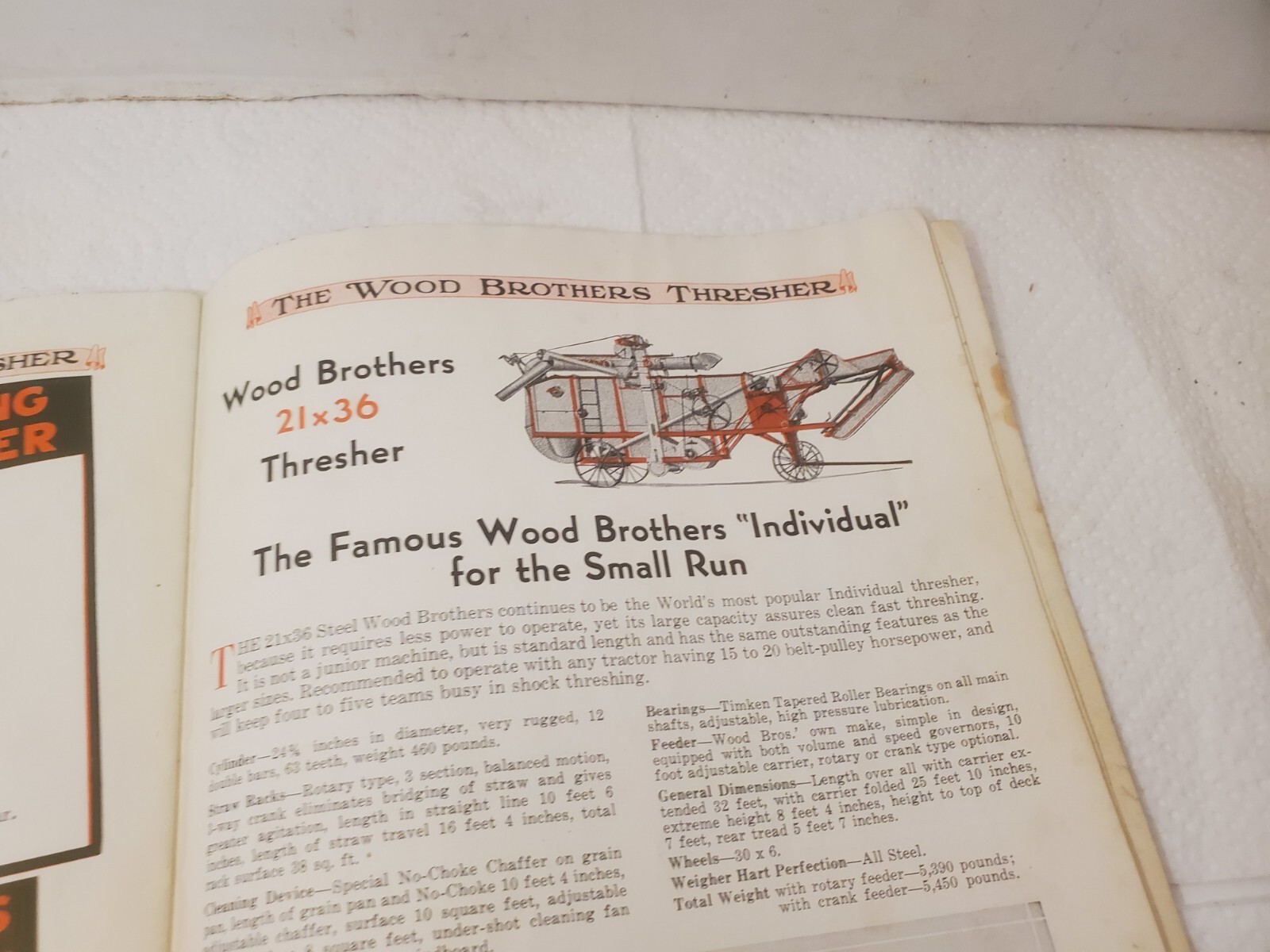 Sales brochure wood Brothers thresher company des moines iowa grain thrashing
