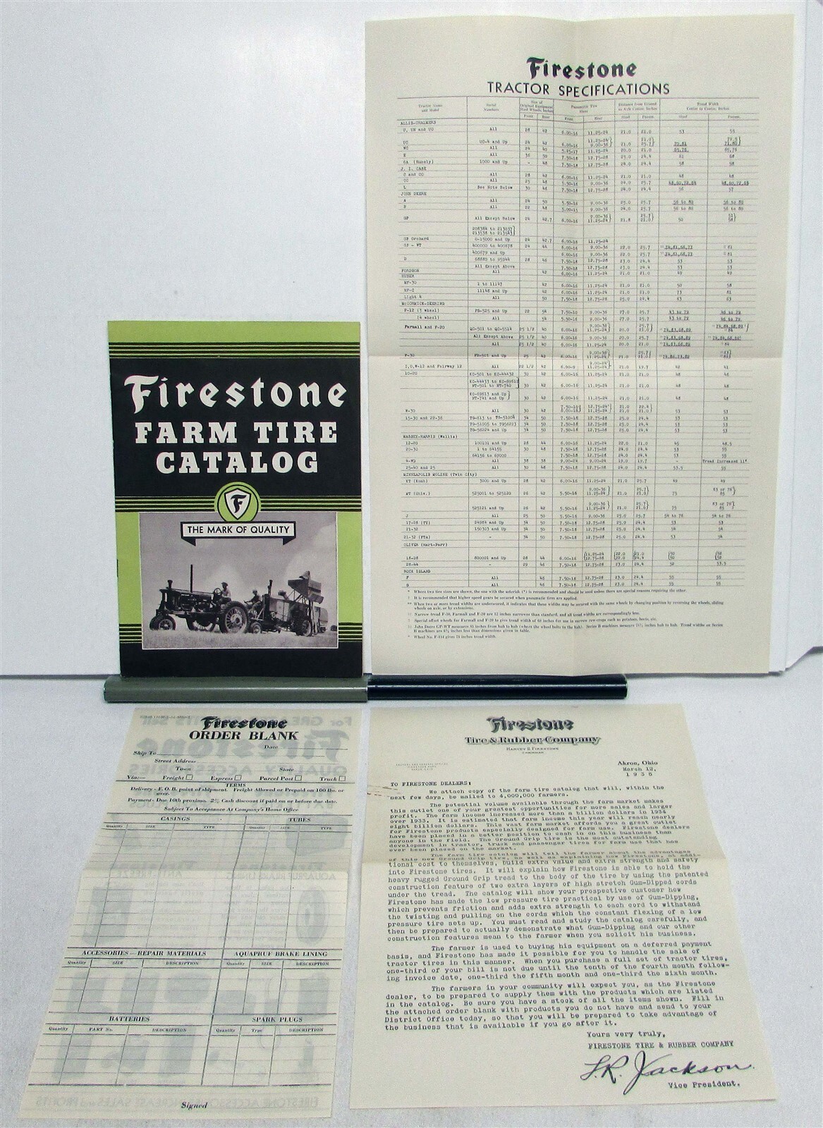 1935 Firestone Tractor Tires Chart Specifications Agriculture Sales Catalog