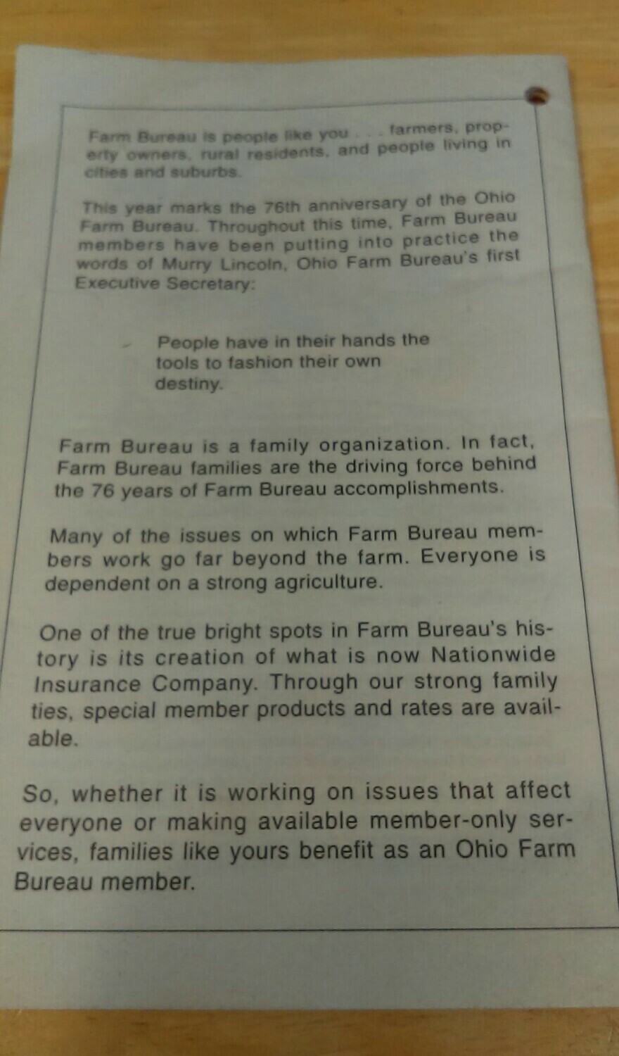 Vintage Collectible ALMANAC 1995 Vol. 178 Ohio Farm Bureau U.S.A. Pamphlet