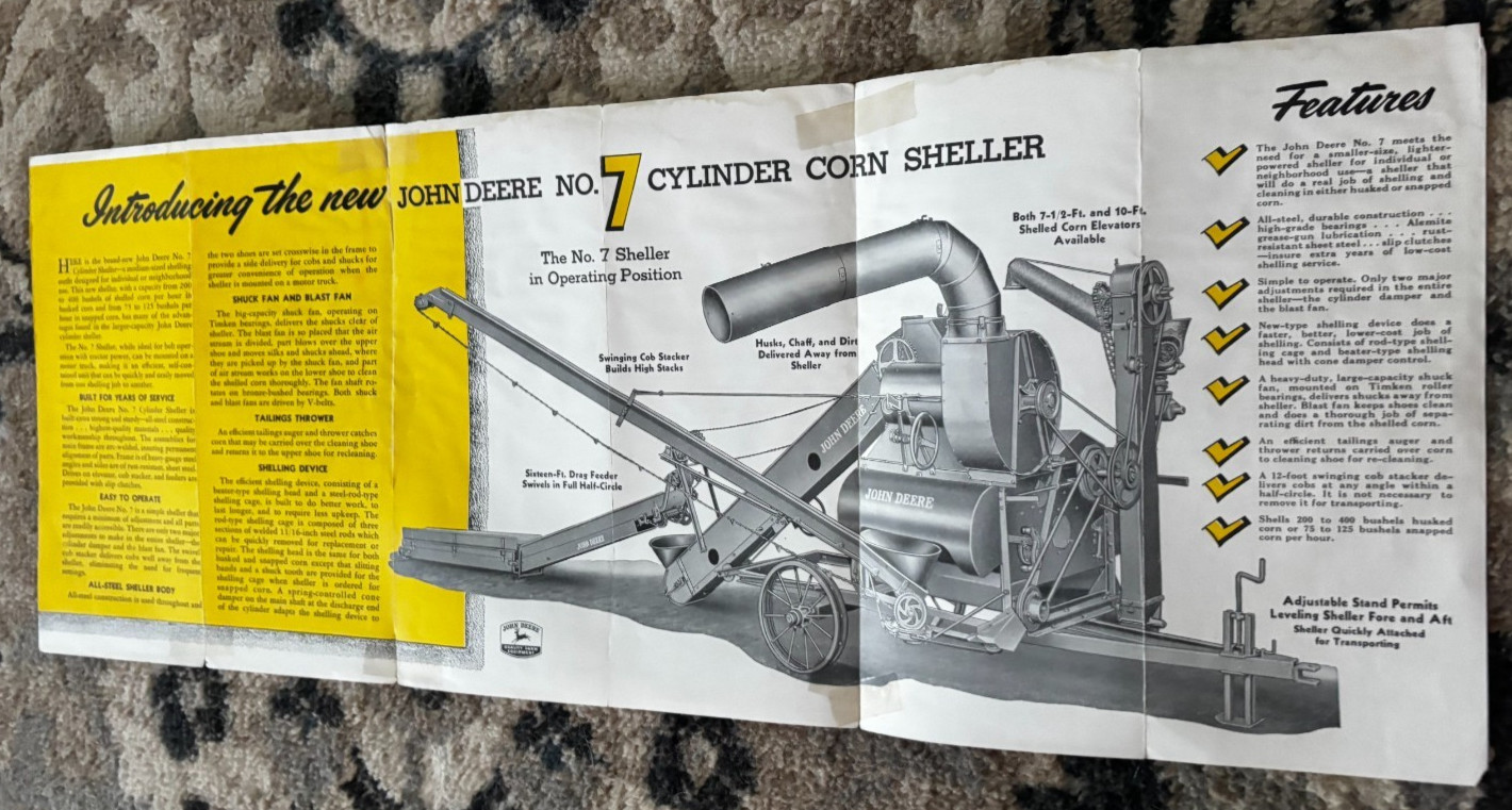 John Deere No. 7 Cylinder Corn Sheller For 1947 Brochure DCPA26