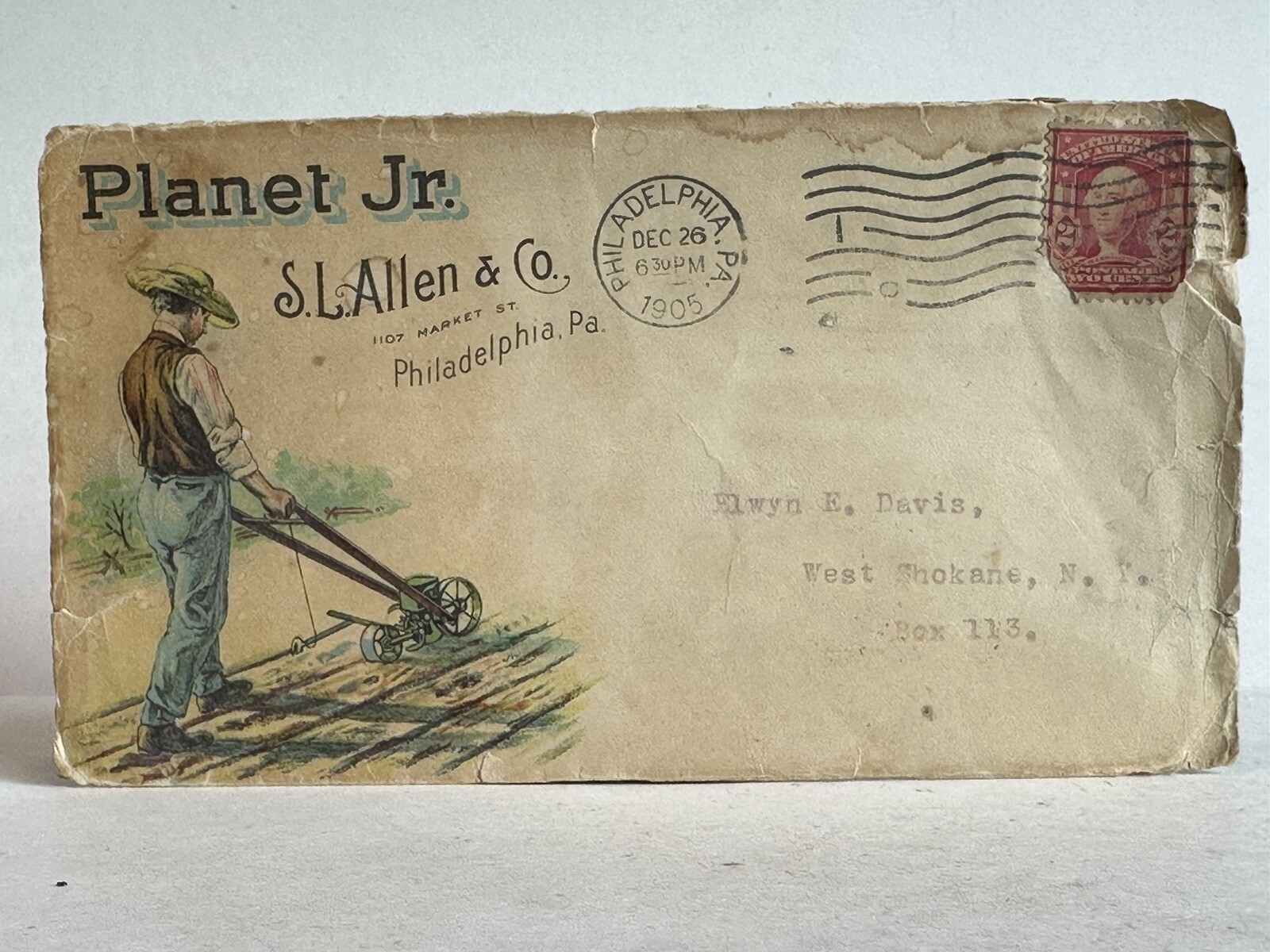 Vintage Planet Jr Farm Plow Hoe Cultivator Seed Antique Color Advertising Cover