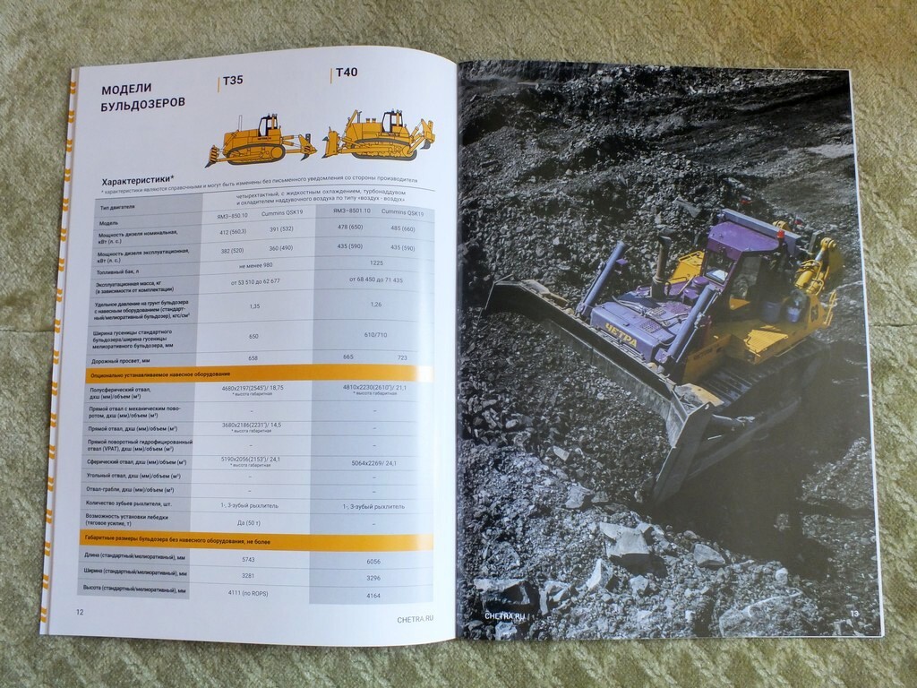 CHETRA Russian Bulldozer Excavator Loader Mining Construction Brochure 2023