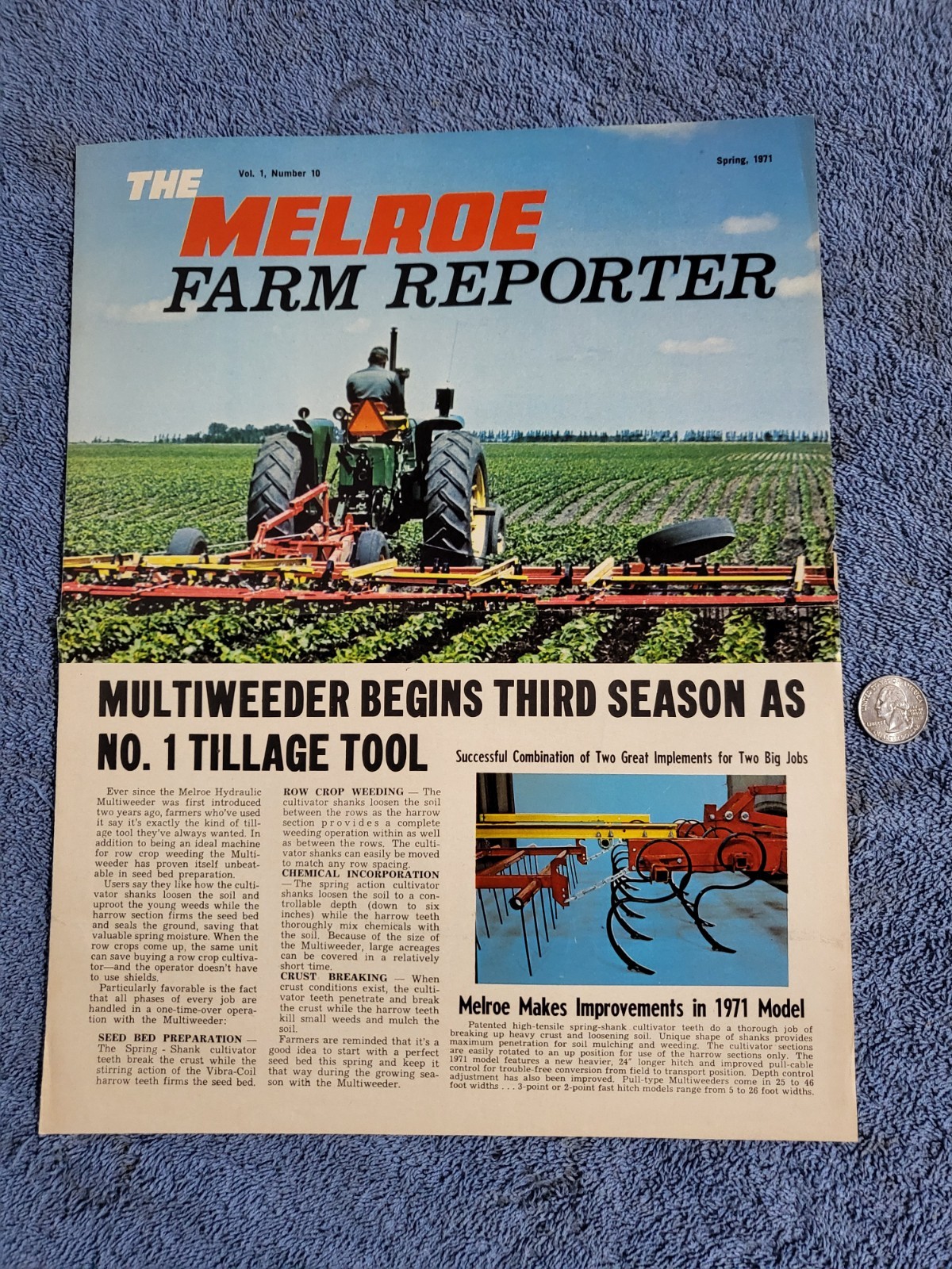 1971 Vtg. Flyer MELROE Farm REPORTER Bill Kepple Machinary Co. Albert Lea, MN.