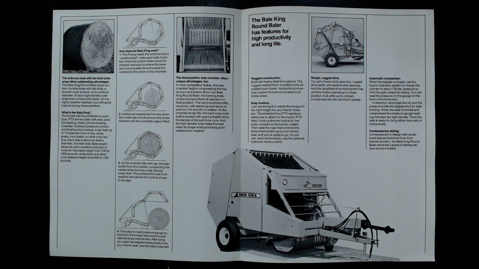AVCO New Idea Round Baler 456 Bale King Vintage Agriculture Brochure