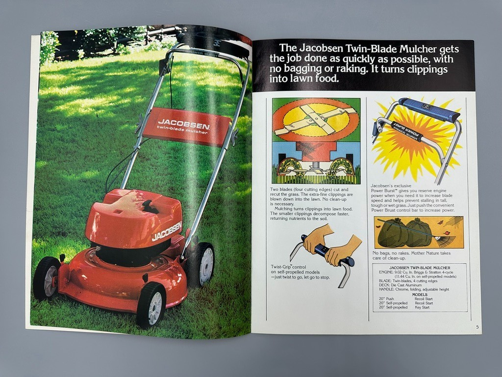 1977 JACOBSEN LAWN TRACTORS Riding Mower Advertising Catalog Vintage