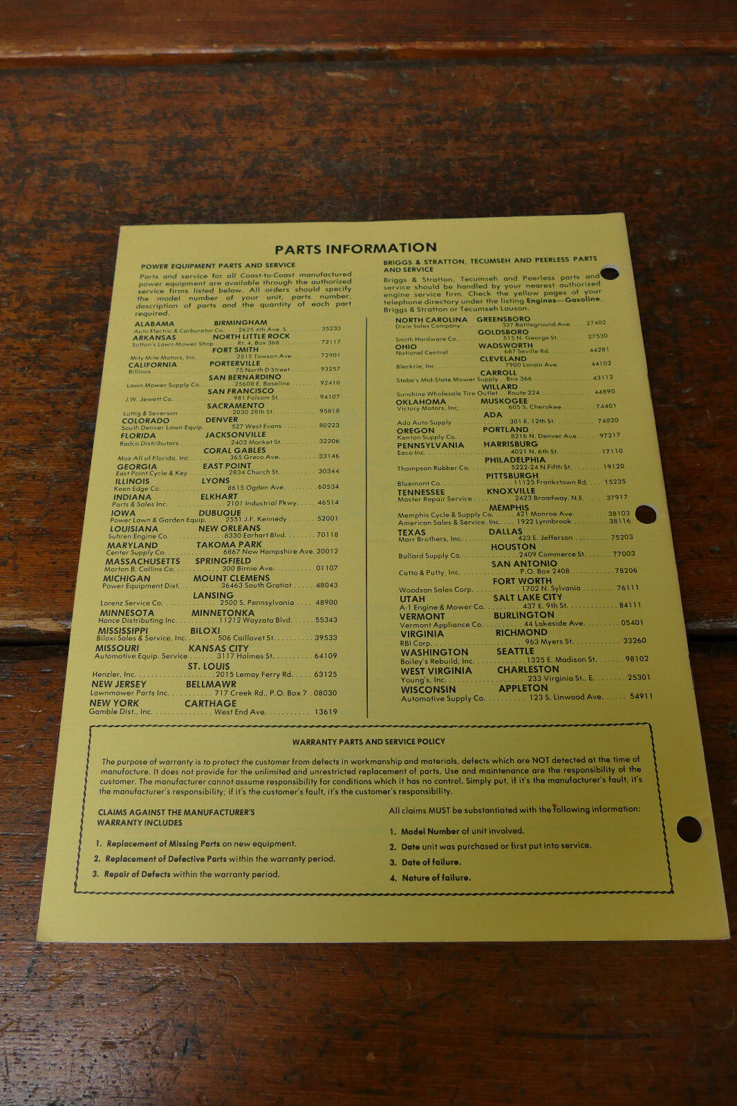 1980s Coast to Coast Owner&rsquo;s Manual 8HP 30” Electric Start Lawn Tractor 481-1642