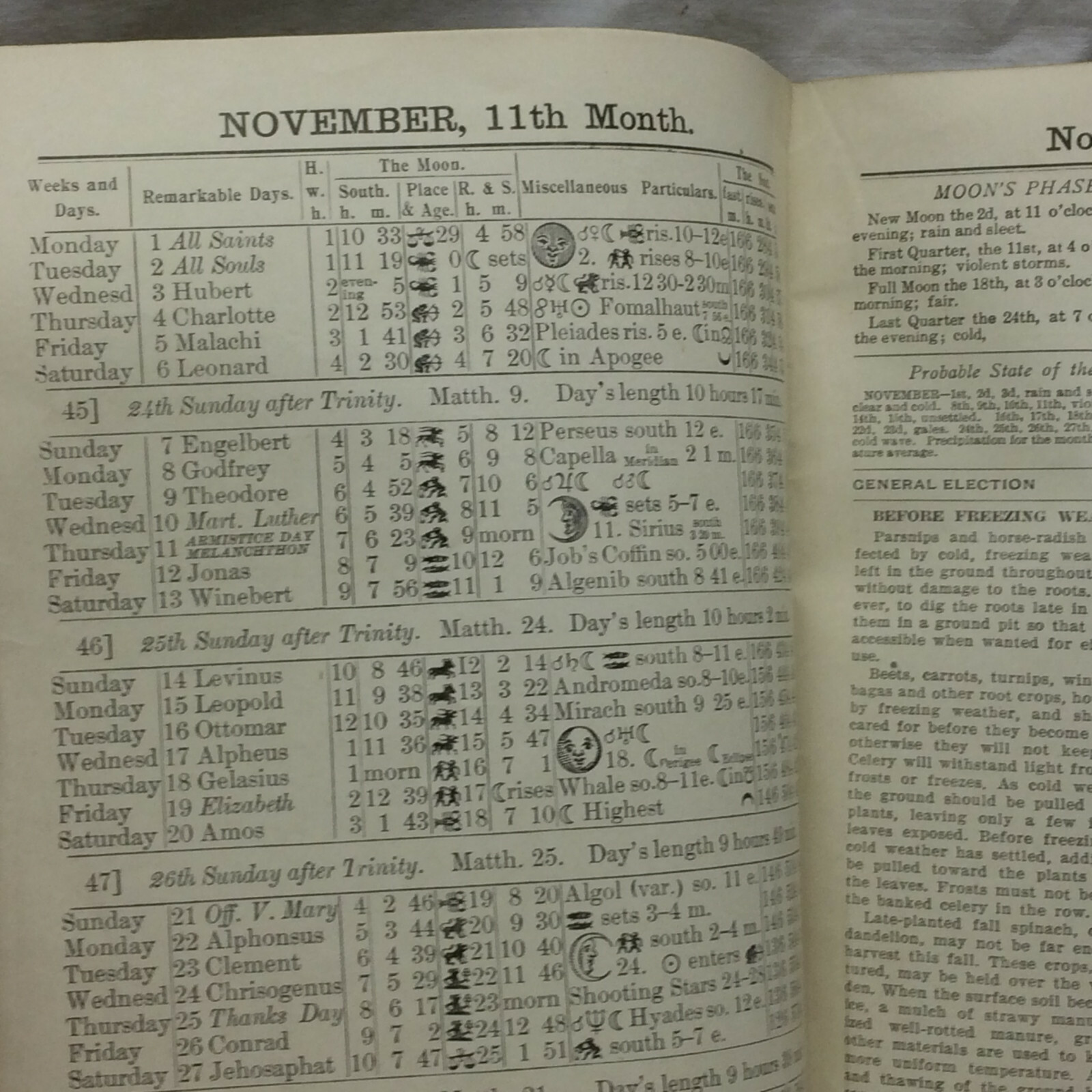 Vintage 1937 John Baer&rsquo;s Sons Lancaster PA Agricultural Almanac