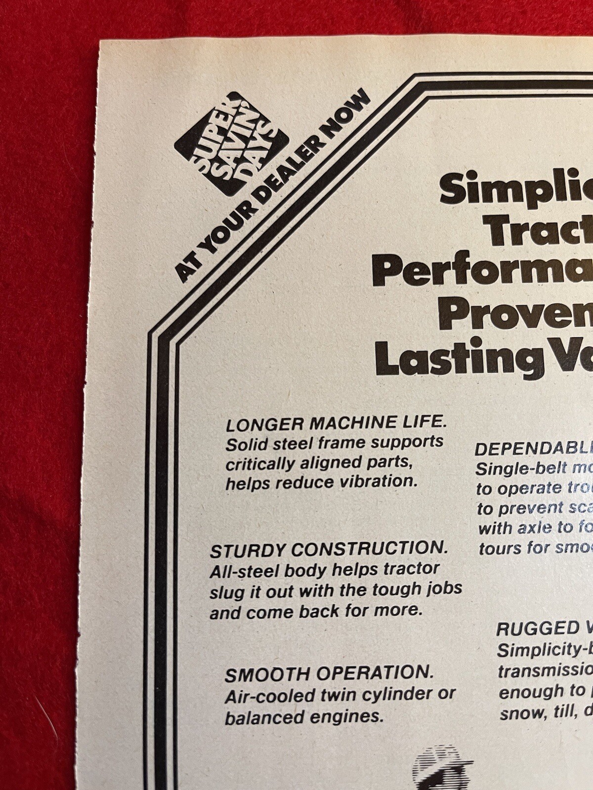 Vintage 1981 Simplicity Tractor Print Ad Lawn Garden Mowing Ad Only