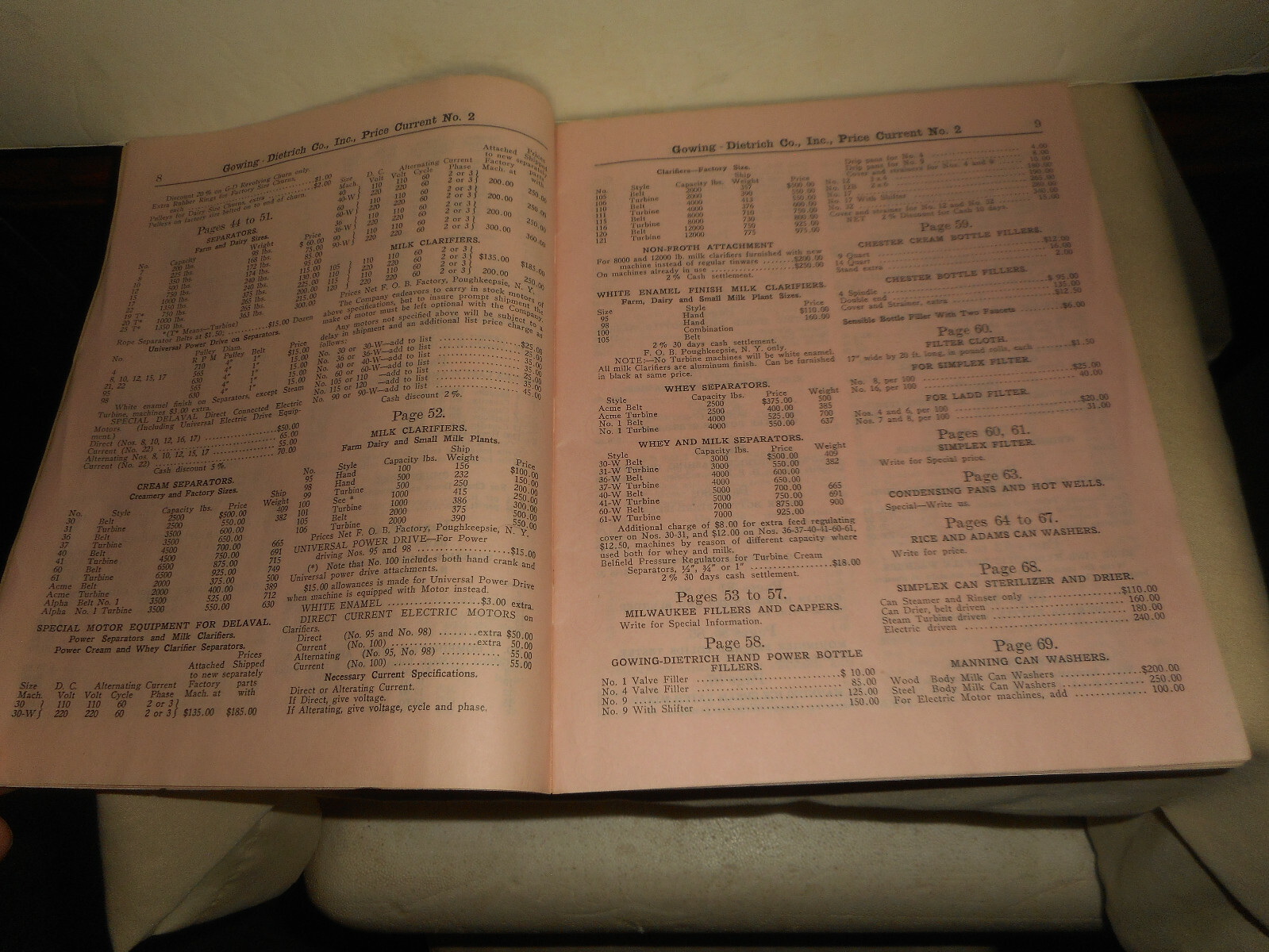 1925 GOWING DIETRICH Co. NY Dairy Farm Ice Cream Equipment Catalog & Letterhead