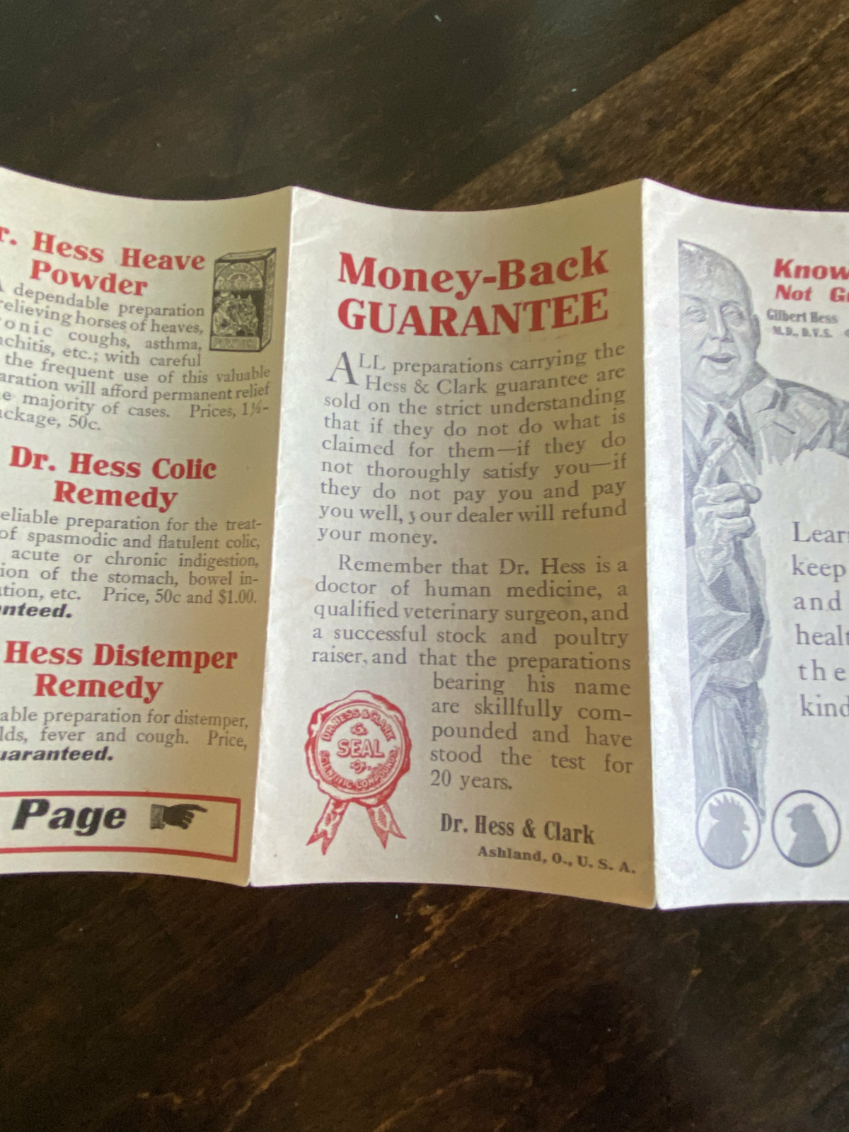 Vintage Brochure Gilbert Hess & Clark Poultry Horse Cow Tonic Vet Animal