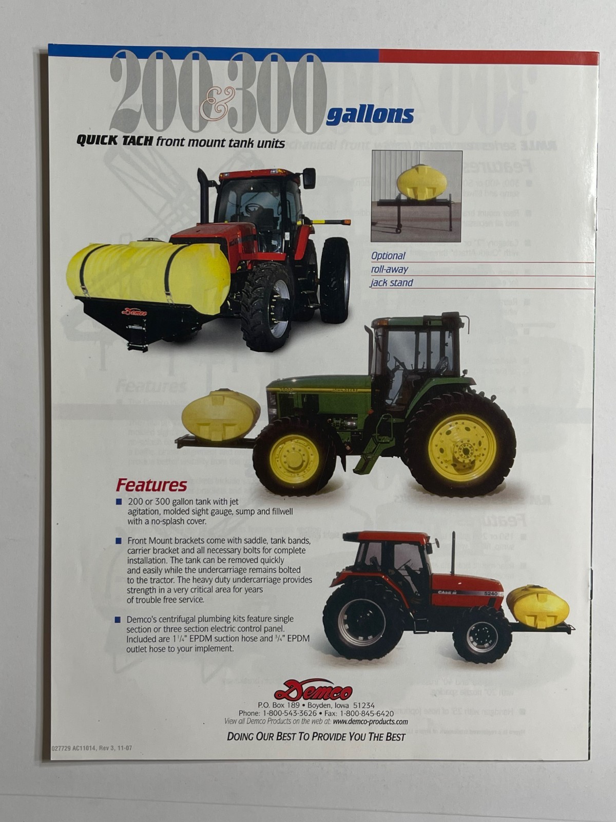 Demco Tractor Mounted Tank Units – Sales Brochure *Showroom Dealer Item*