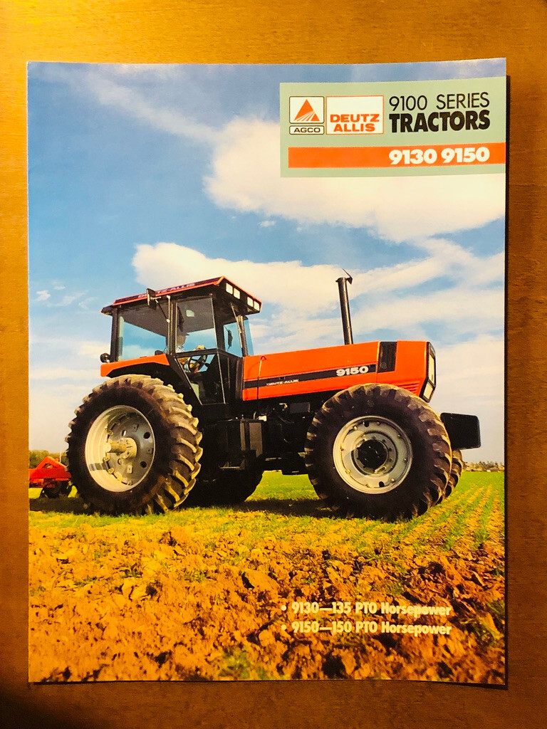 Rare 1991 DEUTZ ALLIS 9100 Series 9130 & 9150 Tractors Sales Brochure 4 Pages