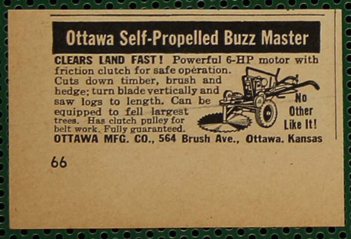 Ottawa Digger Tractor Log Saw Buzz Master Vintage Print Ad LOT of 10 pcs 1946