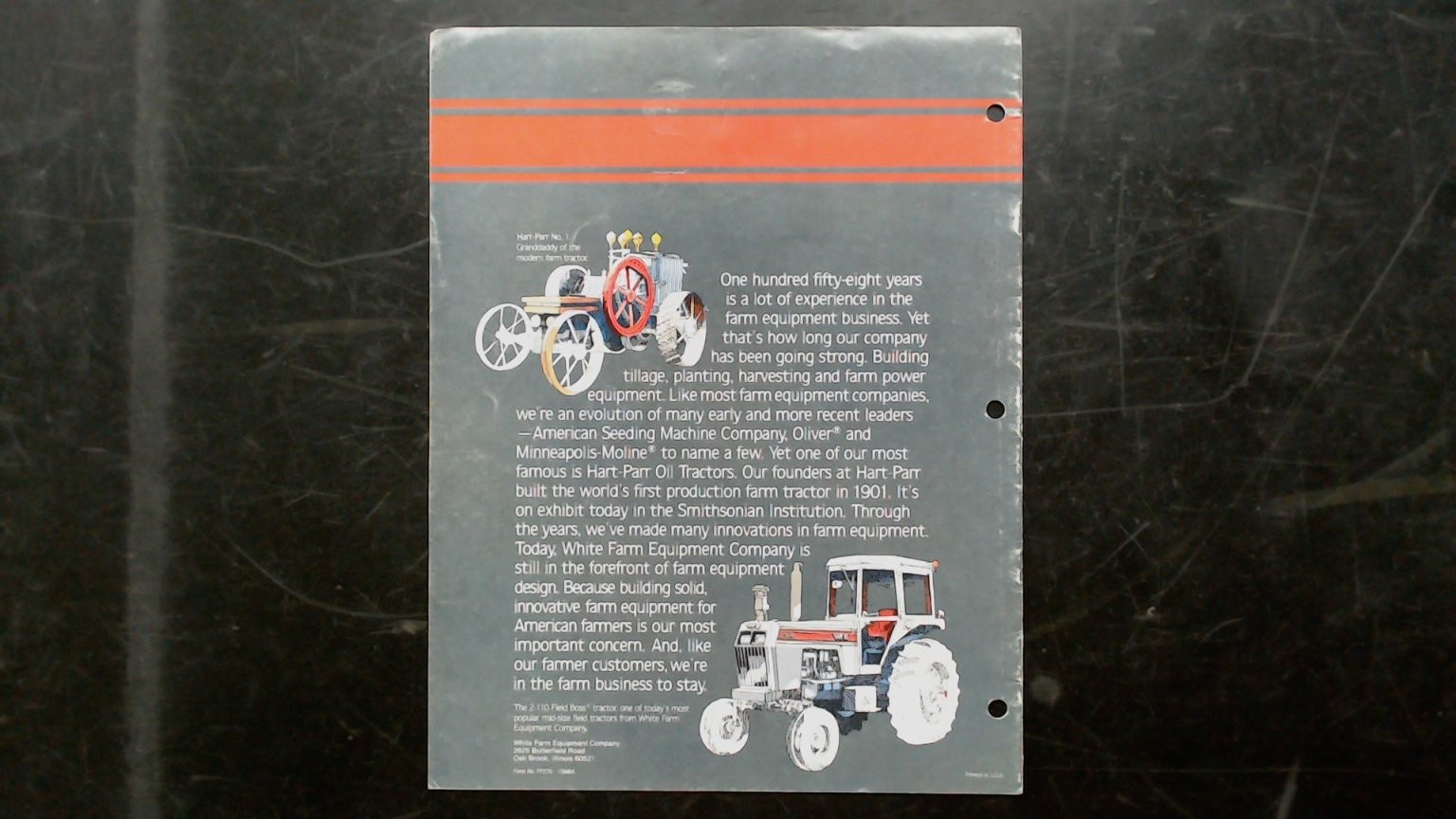 White Farm Equipment Field Boss Tractors Brochure 2-88 2-110 Vintage