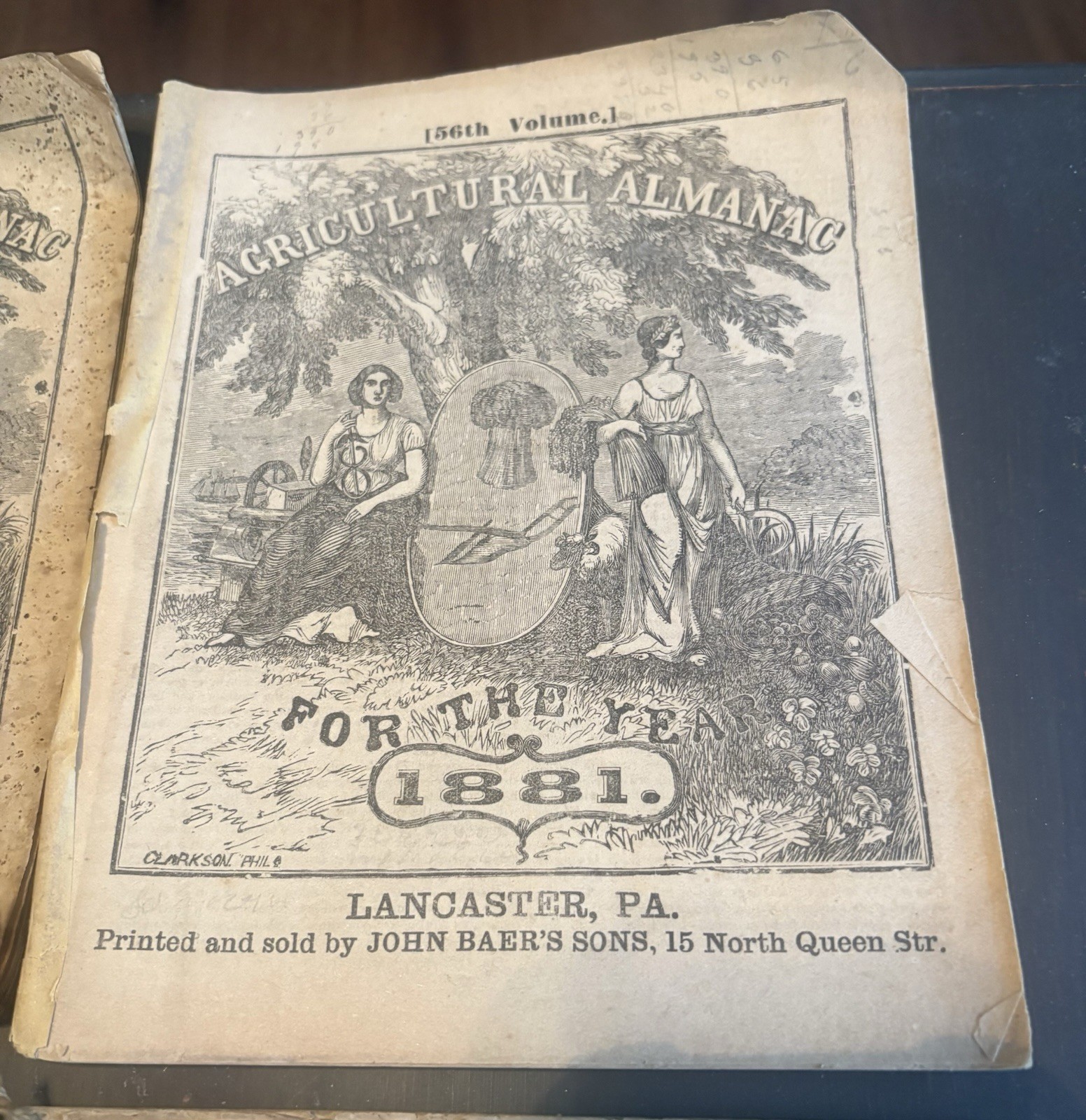 Lot Of 4 John Baer&rsquo;s Agricultural Almanac Lancaster, PA Antique 1880’s